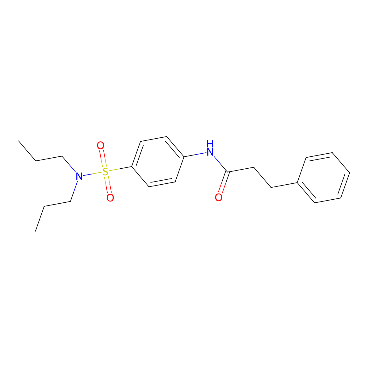 N-[4-(dipropylsulfamoyl)phenyl]-3-phenylpropanamide molecular structure, CAS 664970-80-3