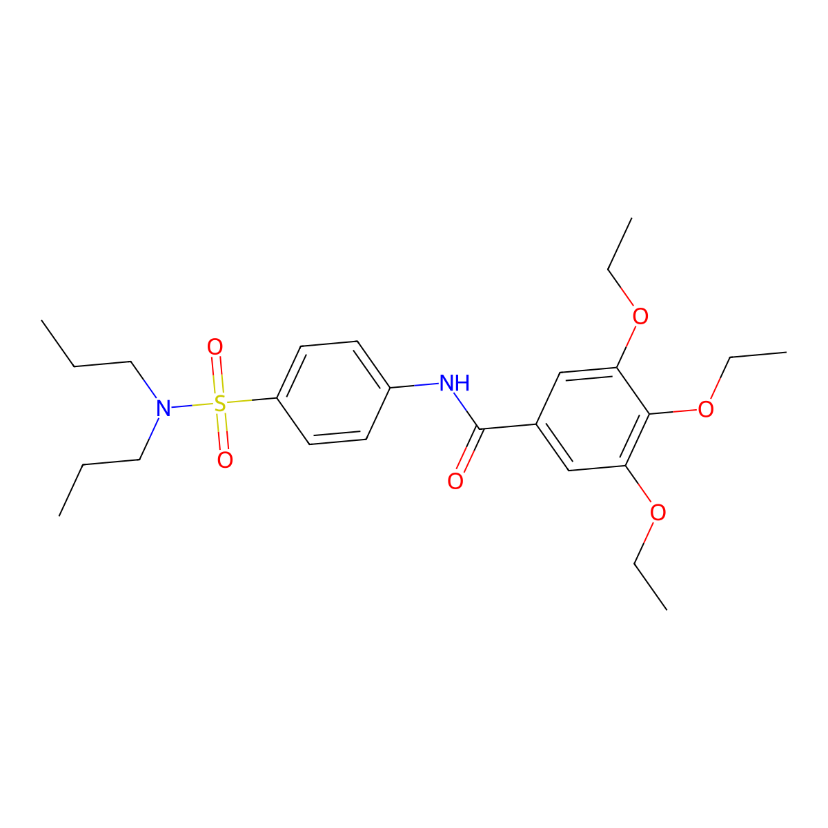 N-[4-(dipropylsulfamoyl)phenyl]-3,4,5-triethoxybenzamide molecular structure, CAS 664970-88-1