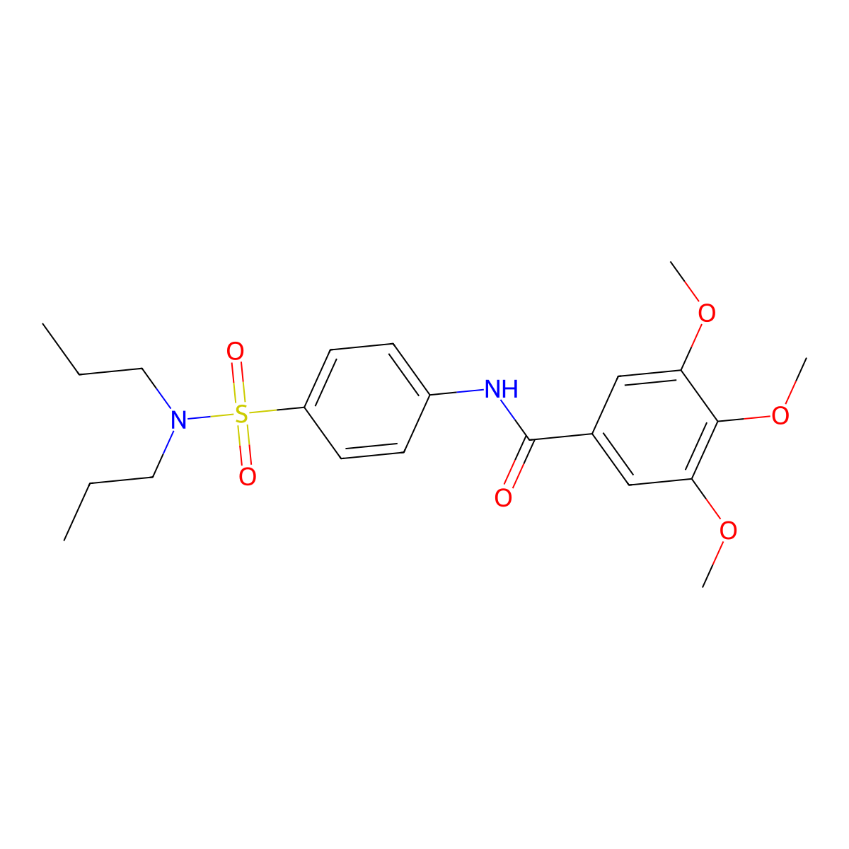 N-[4-(dipropylsulfamoyl)phenyl]-3,4,5-trimethoxybenzamide molecular structure, CAS 664970-89-2