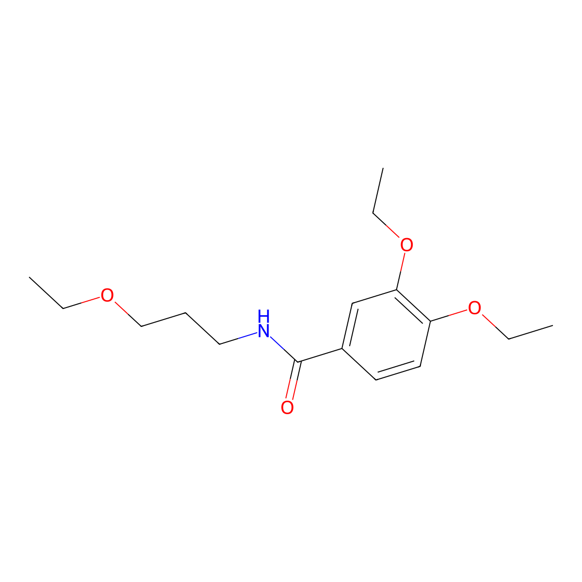 3,4-diethoxy-N-(3-ethoxypropyl)benzamide molecular structure, CAS 664970-98-3