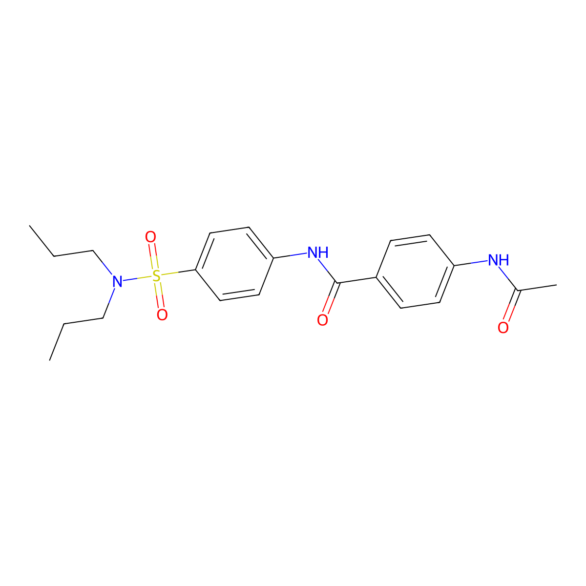 4-acetamido-N-[4-(dipropylsulfamoyl)phenyl]benzamide molecular structure, CAS 664971-14-6