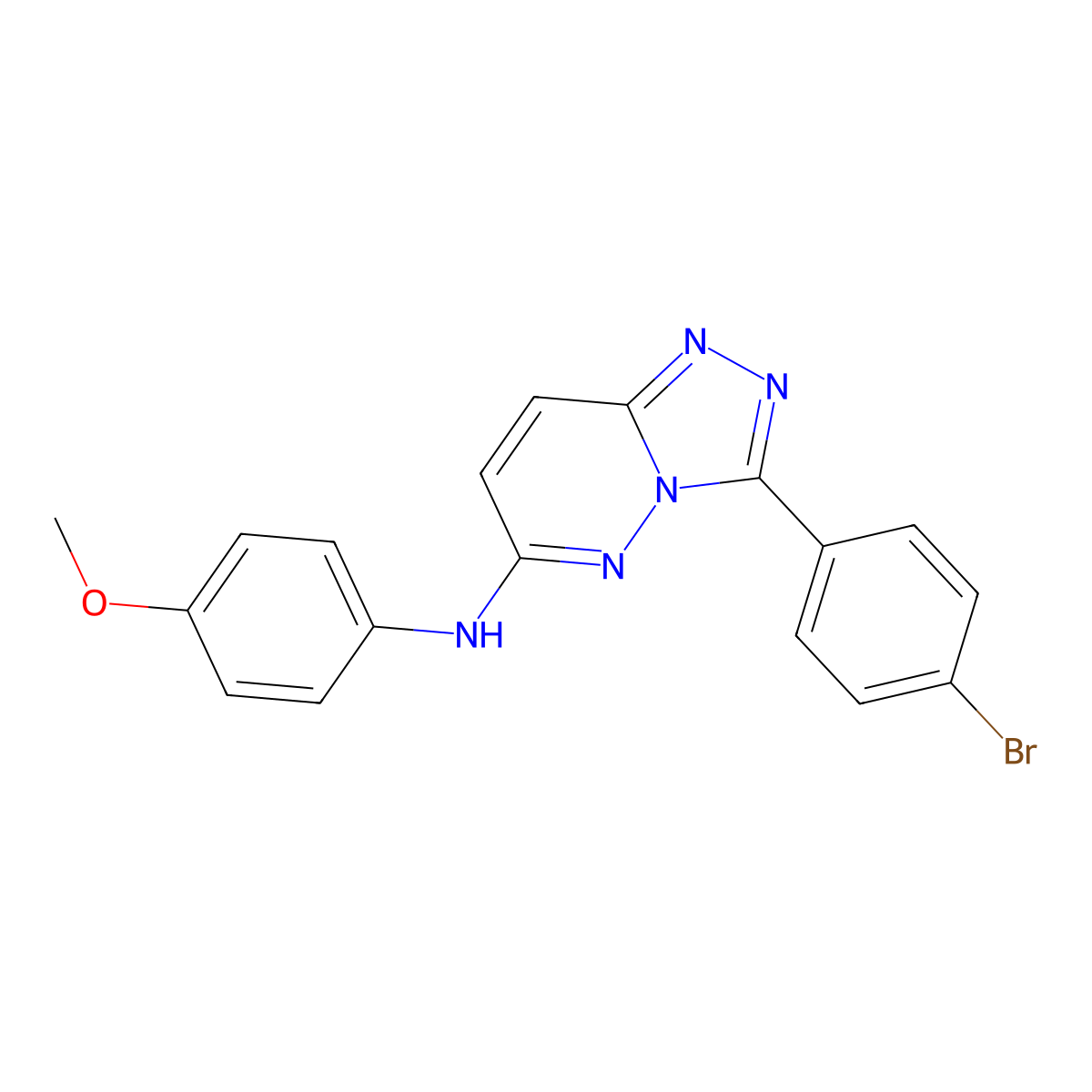 3-(4-bromophenyl)-N-(4-methoxyphenyl)-[1,2,4]triazolo[4,3-b]pyridazin-6-amine molecular structure, CAS 664971-31-7
