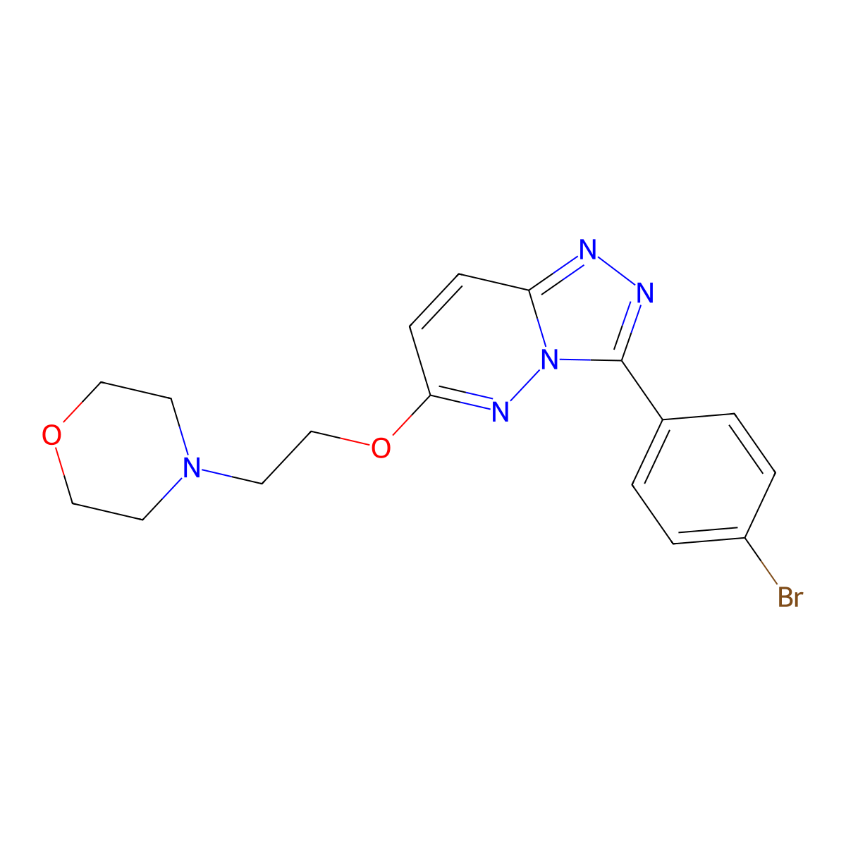 4-[2-[[3-(4-Bromophenyl)-[1,2,4]triazolo[4,3-b]pyridazin-6-yl]oxy]ethyl]morpholine molecular structure, CAS 664971-34-0