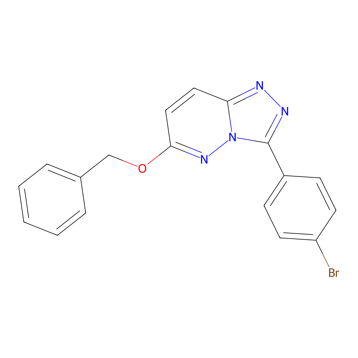 3-(4-Bromophenyl)-6-phenylmethoxy-[1,2,4]triazolo[4,3-b]pyridazine molecular structure, CAS 664971-35-1
