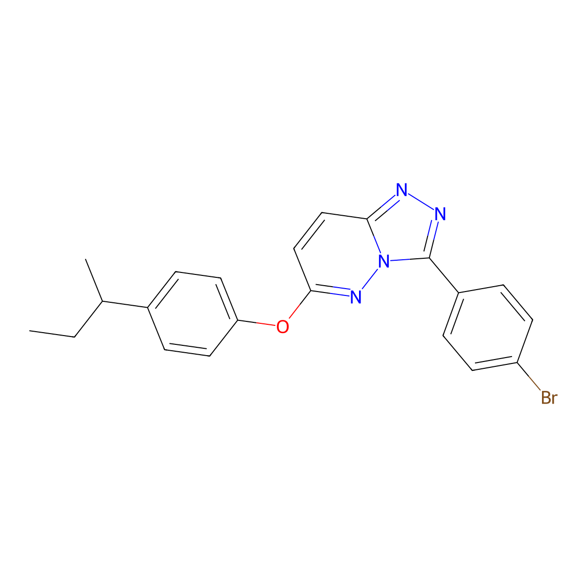 3-(4-Bromophenyl)-6-(4-butan-2-ylphenoxy)-[1,2,4]triazolo[4,3-b]pyridazine molecular structure, CAS 664971-37-3