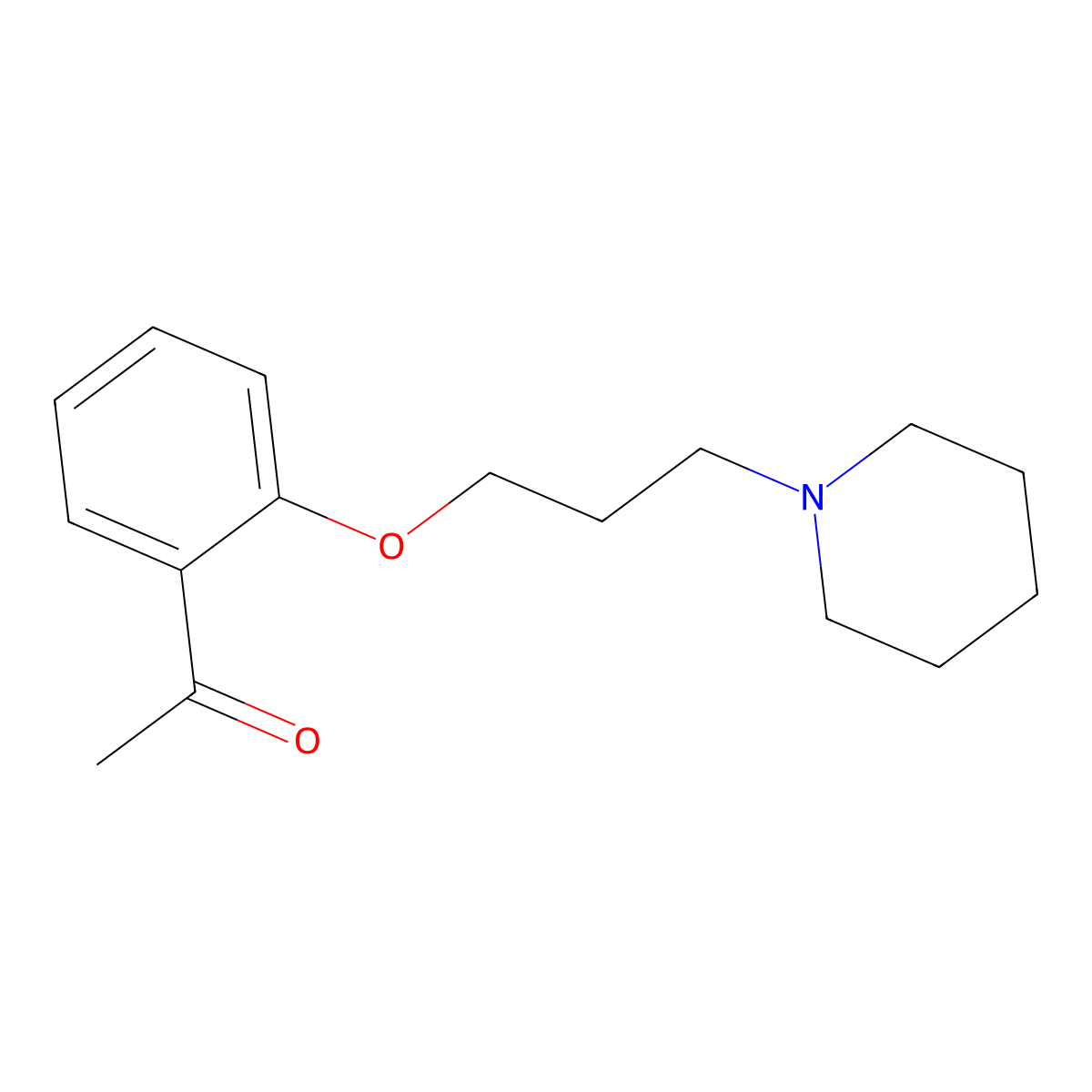 1-{2-[3-(1-Piperidinyl)propoxy]phenyl}ethanone molecular structure, CAS 664971-41-9