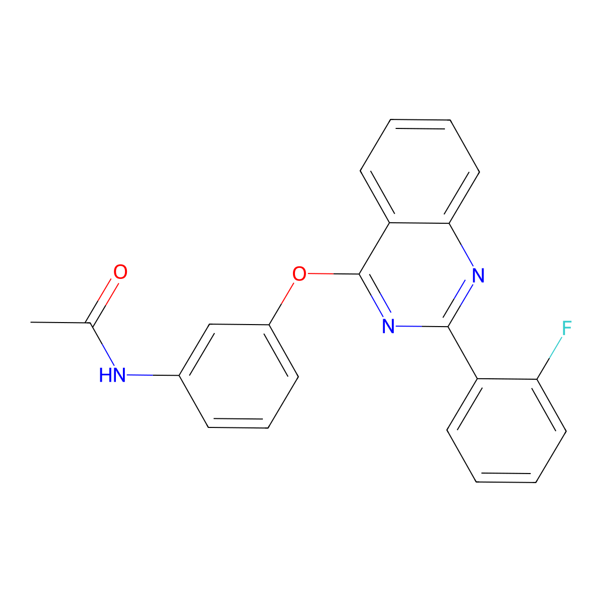 N-[3-[2-(2-fluorophenyl)quinazolin-4-yl]oxyphenyl]acetamide molecular structure, CAS 664971-43-1