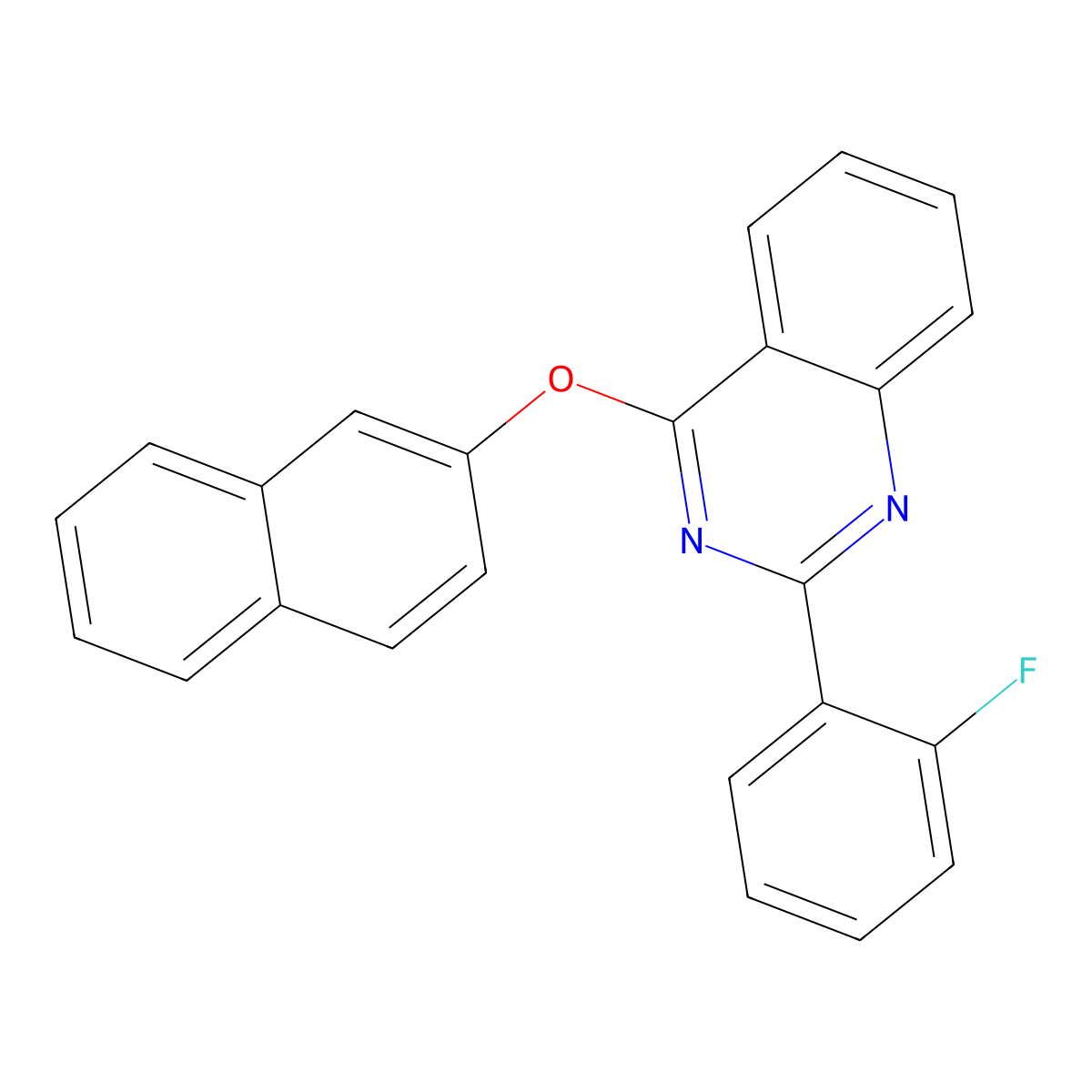 2-(2-Fluorophenyl)-4-naphthalen-2-yloxyquinazoline molecular structure, CAS 664971-44-2