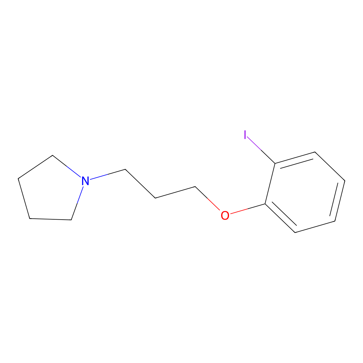 1-[3-(2-Iodophenoxy)propyl]pyrrolidine molecular structure, CAS 664971-48-6