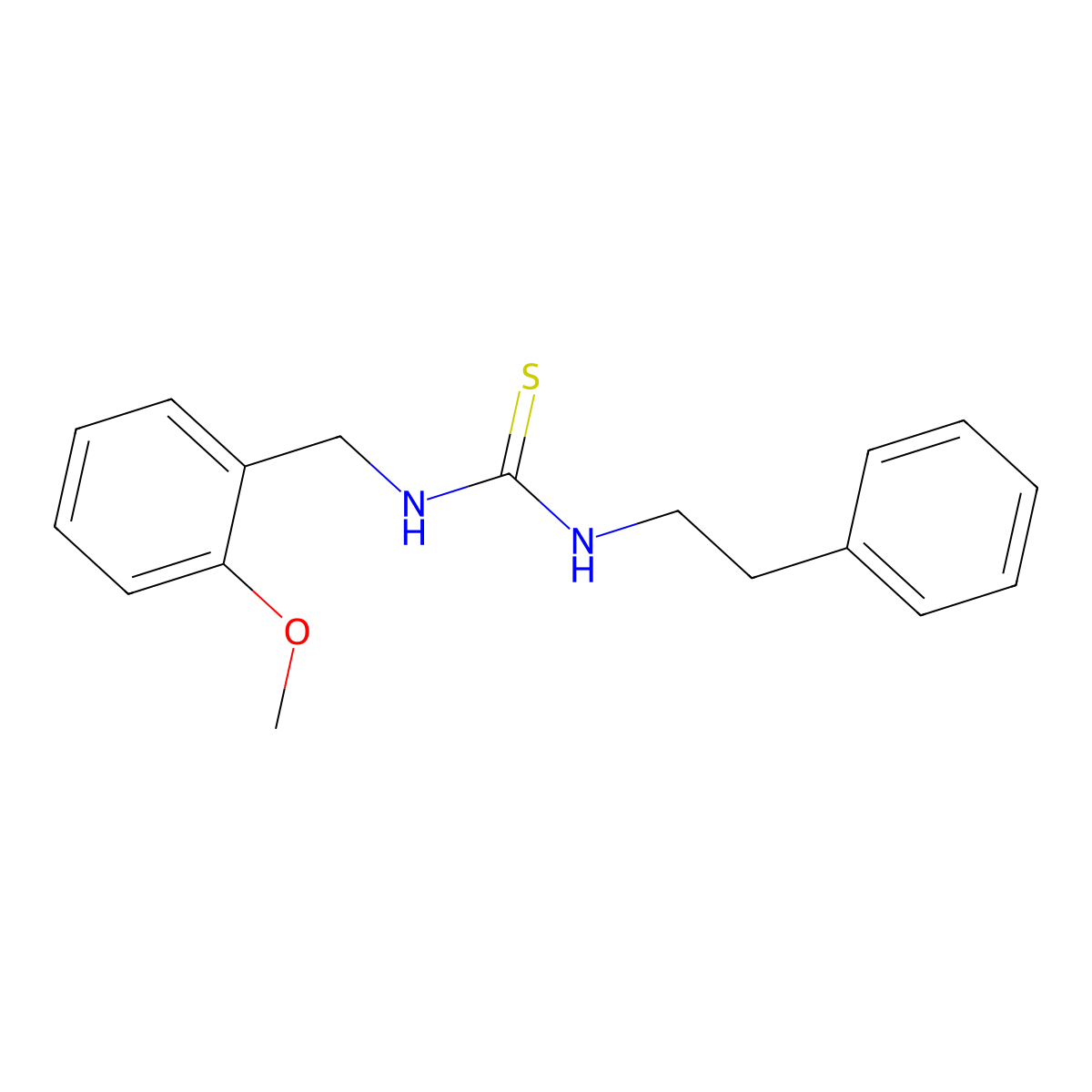 Thiourea, 1-(2-methoxybenzyl)-3-phenethyl- molecular structure, CAS 664971-80-6