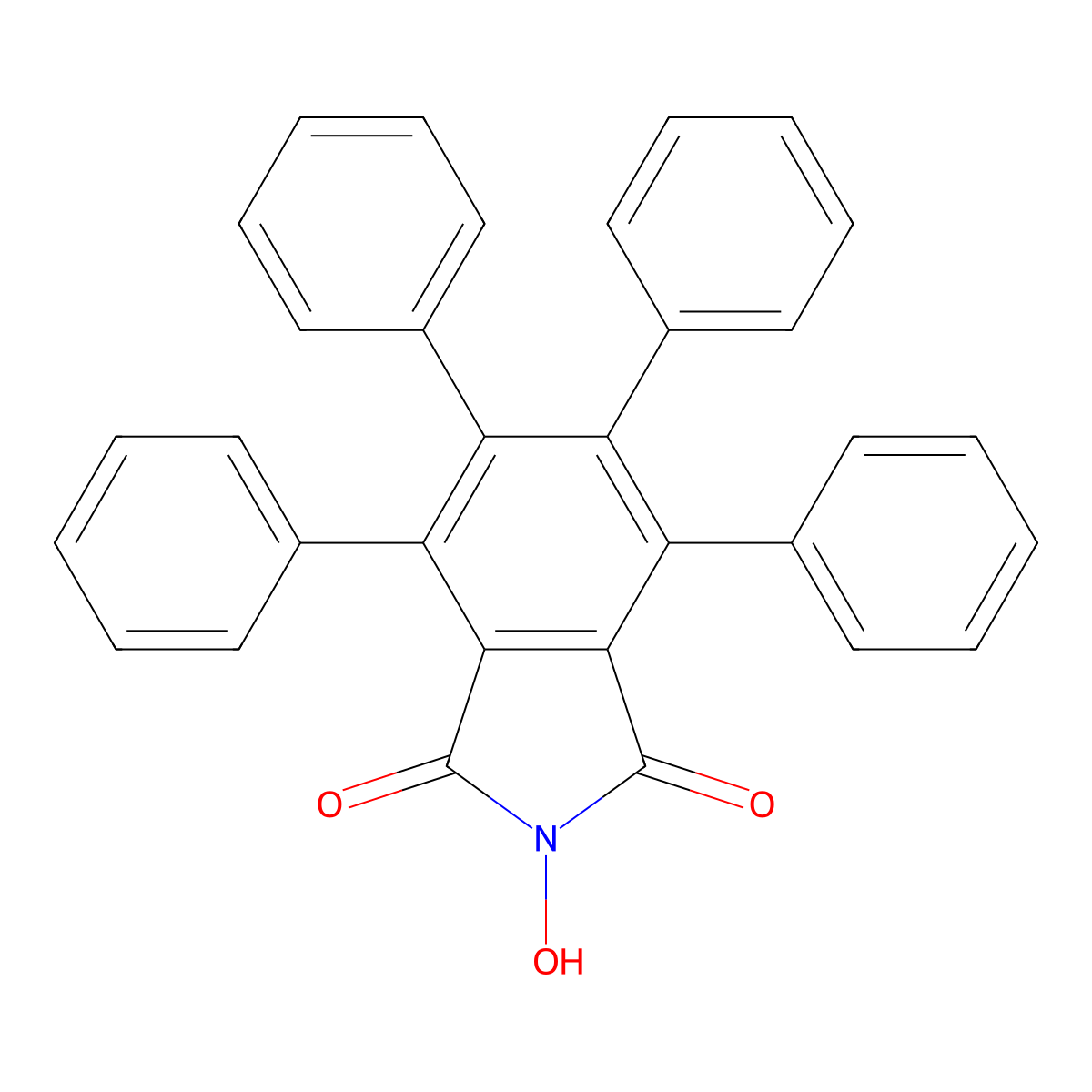 1H-Isoindole-1,3(2H)-dione, 2-hydroxy-4,5,6,7-tetraphenyl- molecular structure, CAS 664972-27-4
