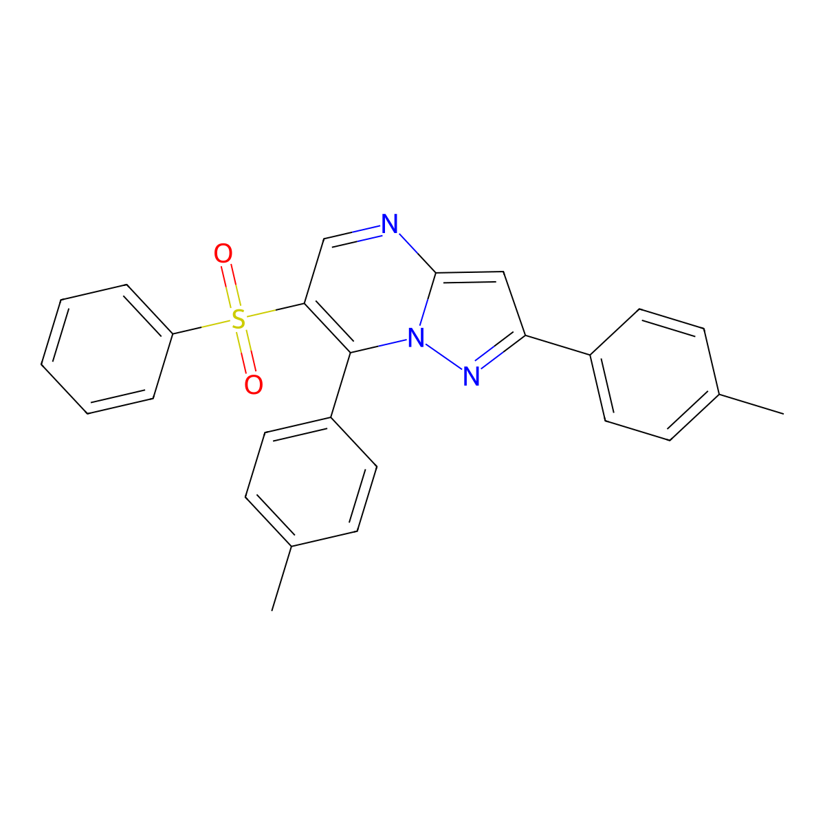 2,7-Bis(4-methylphenyl)pyrazolo[1,5-a]pyrimidin-6-yl phenyl sulfone molecular structure, CAS 664972-58-1