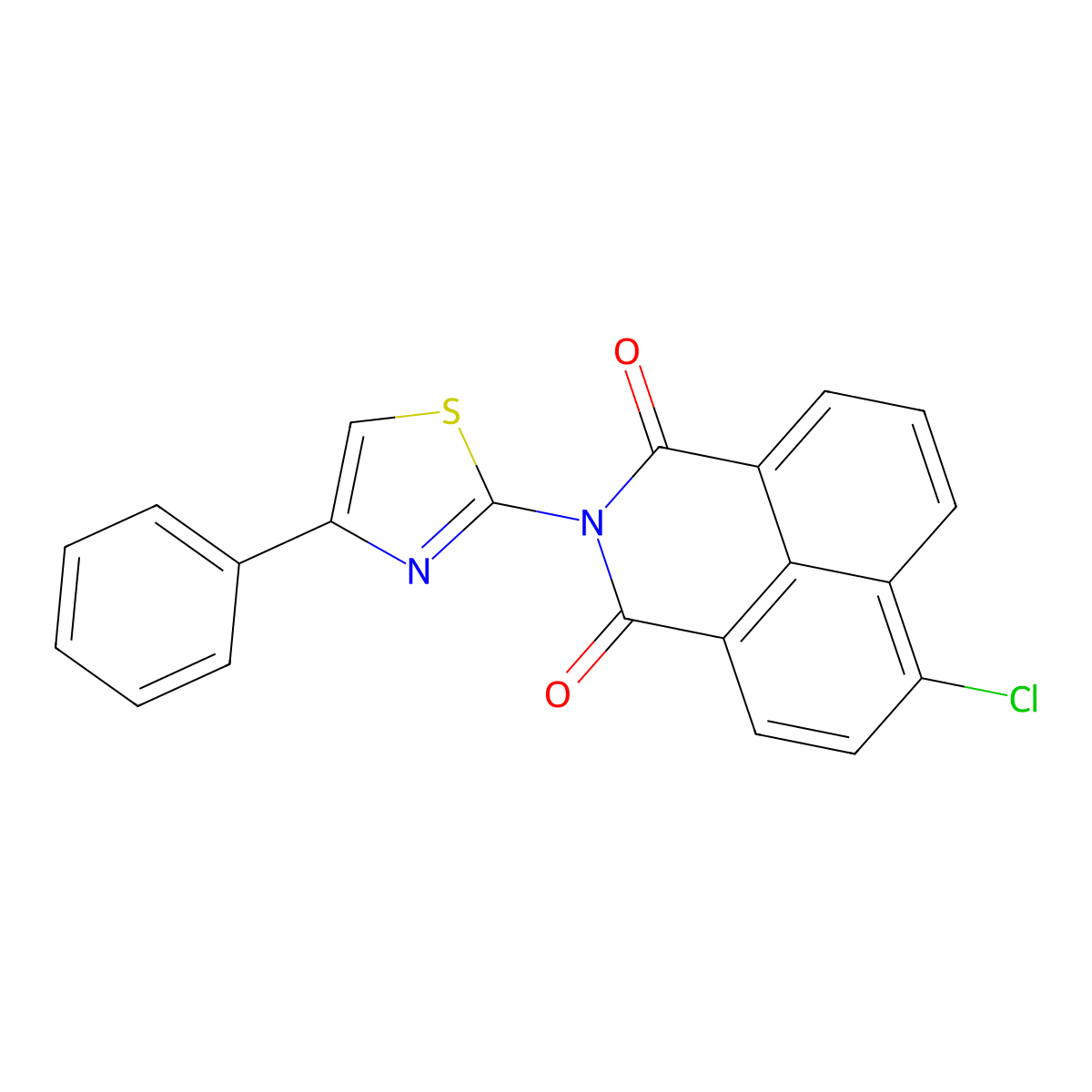 6-Chloro-2-(4-phenyl-1,3-thiazol-2-yl)benzo[de]isoquinoline-1,3-dione molecular structure, CAS 664972-88-7