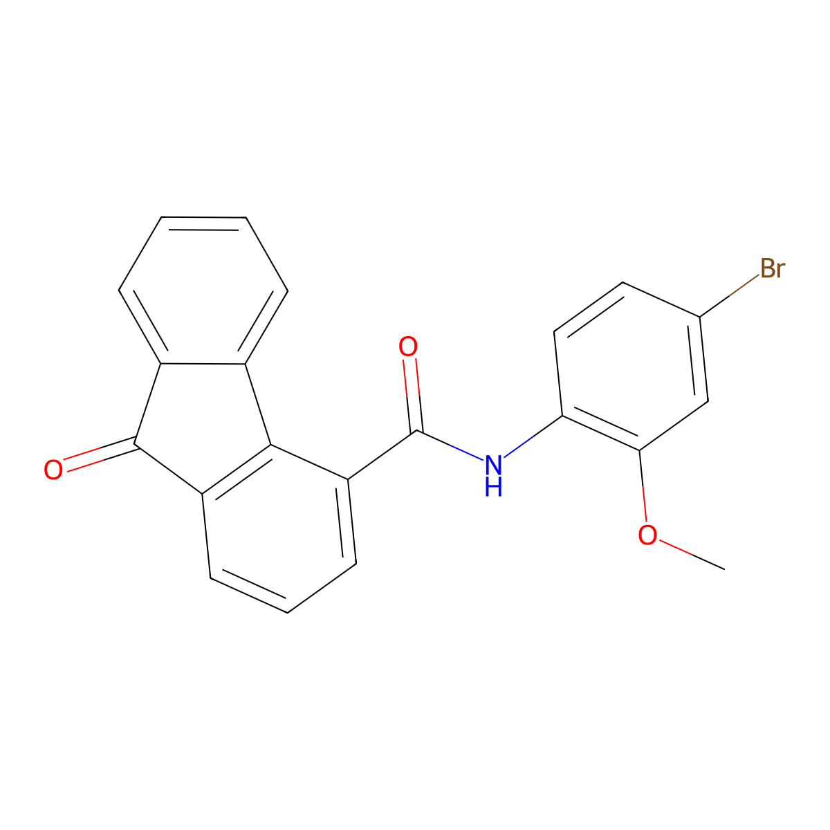 N-(4-bromo-2-methoxyphenyl)-9-oxofluorene-4-carboxamide molecular structure, CAS 664972-96-7