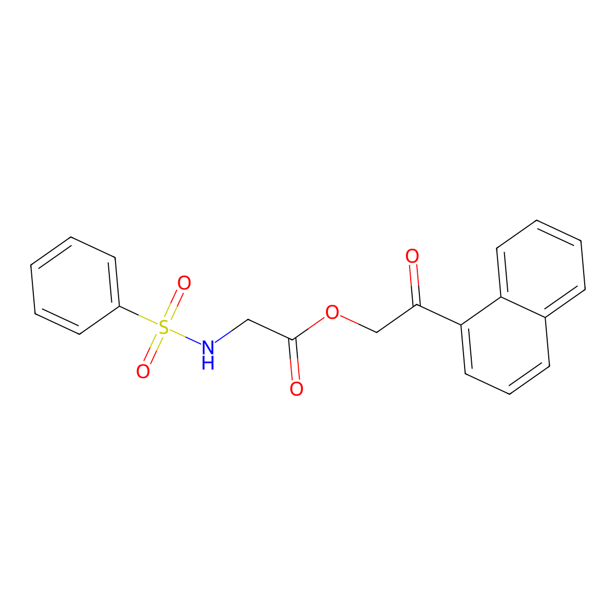 2-(1-Naphthyl)-2-oxoethyl [(phenylsulfonyl)amino]acetate molecular structure, CAS 664974-31-6