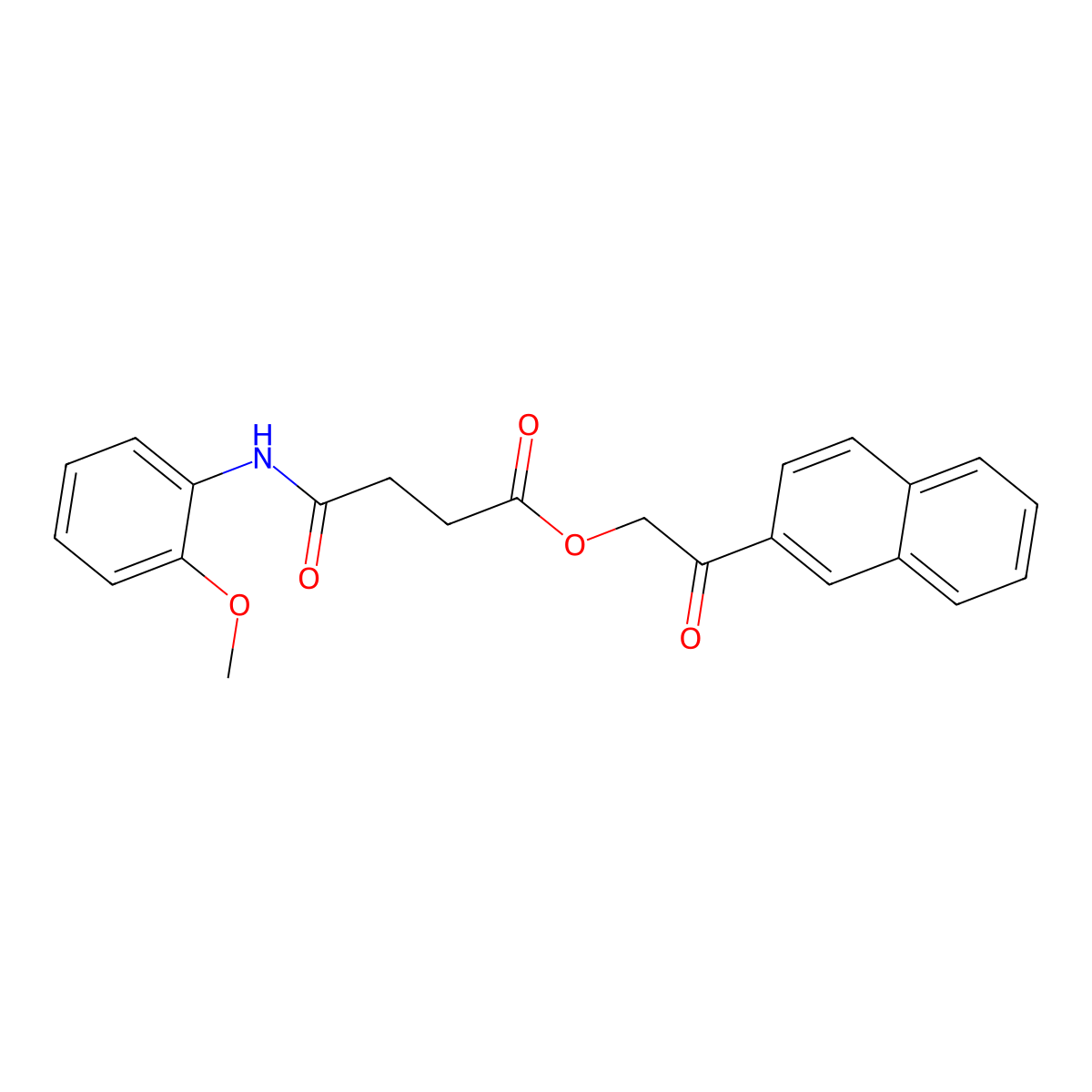 2-(2-Naphthyl)-2-oxoethyl 4-(2-methoxyanilino)-4-oxobutanoate molecular structure, CAS 664974-45-2