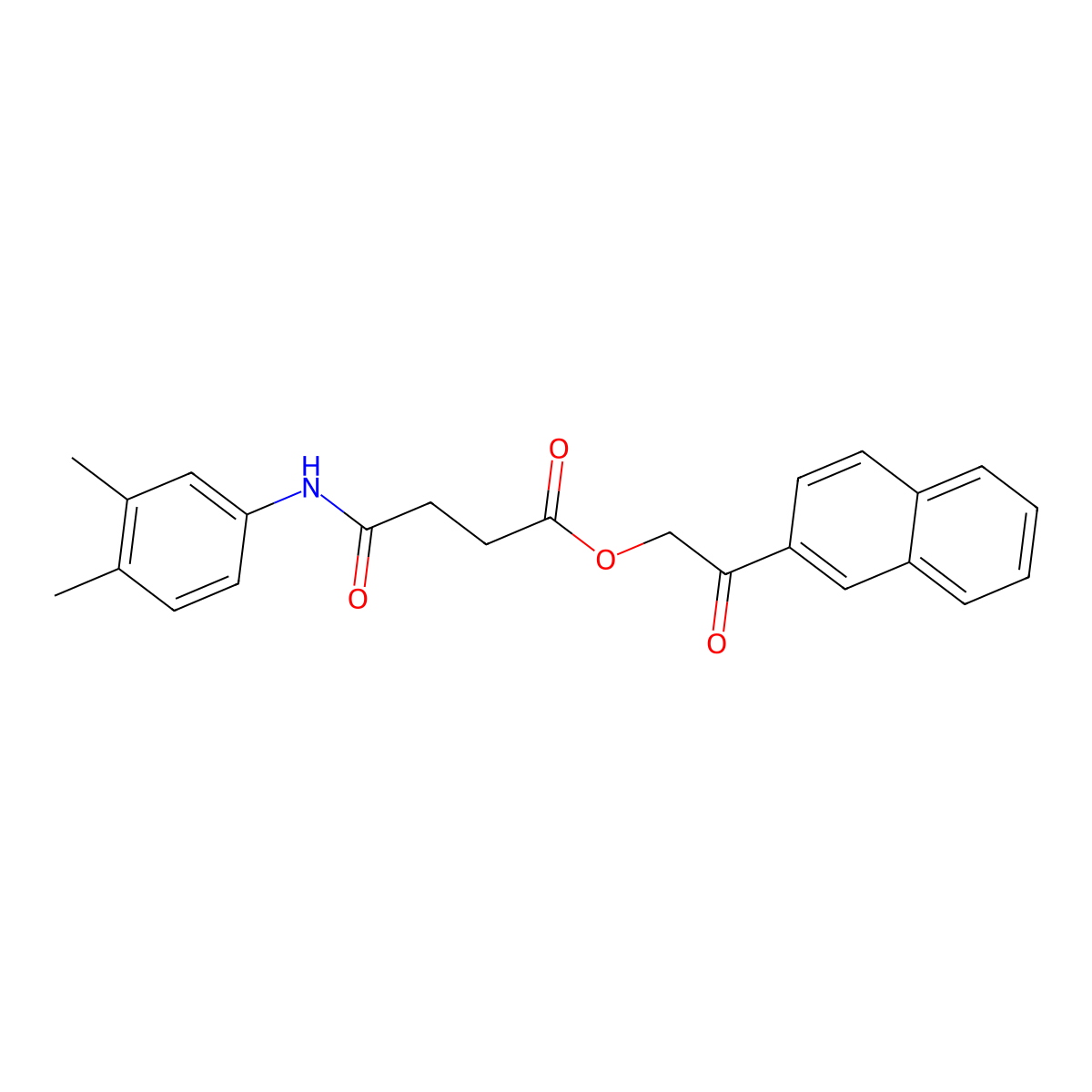 2-(2-Naphthyl)-2-oxoethyl 4-(3,4-dimethylanilino)-4-oxobutanoate molecular structure, CAS 664974-48-5