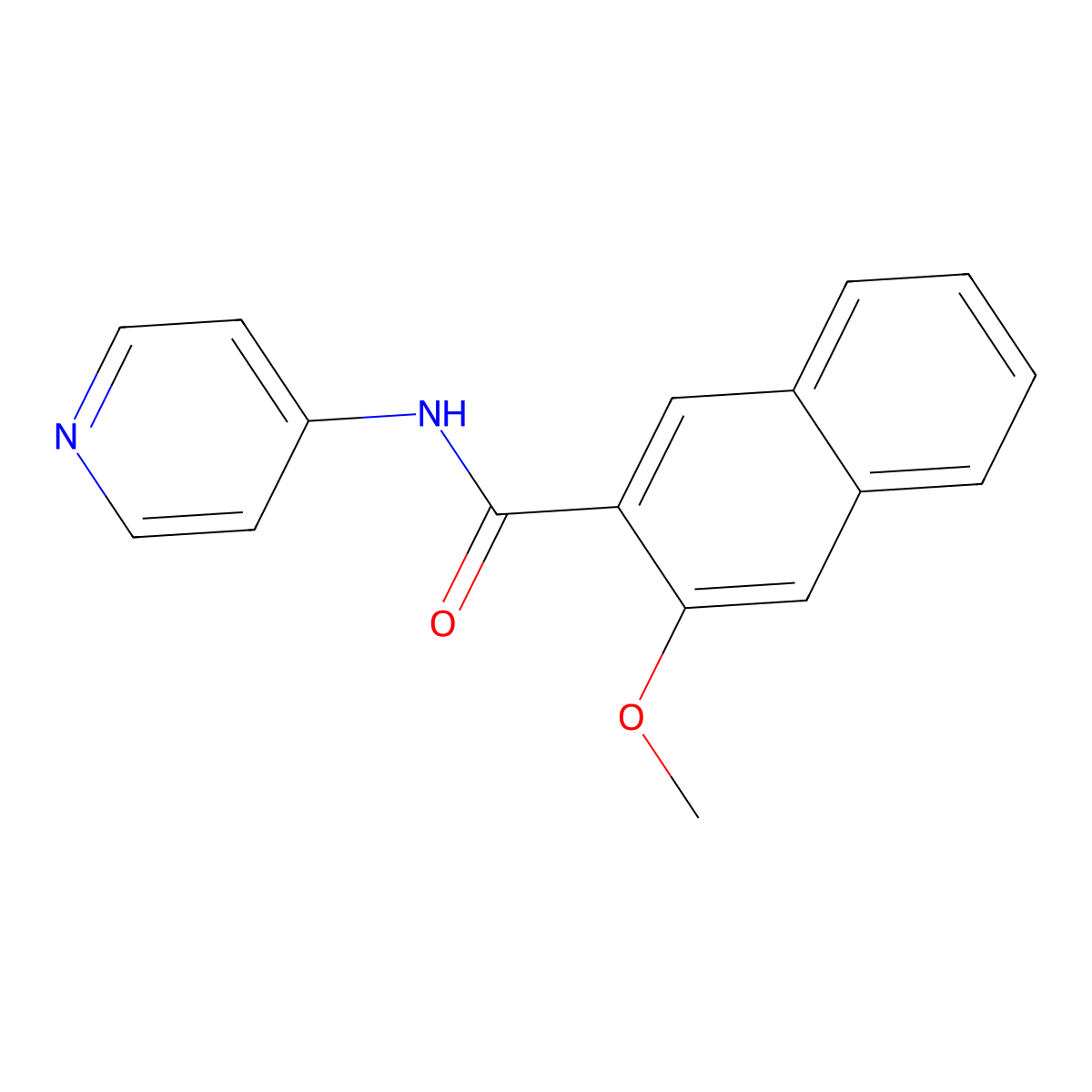 3-methoxy-N-pyridin-4-ylnaphthalene-2-carboxamide molecular structure, CAS 664974-81-6