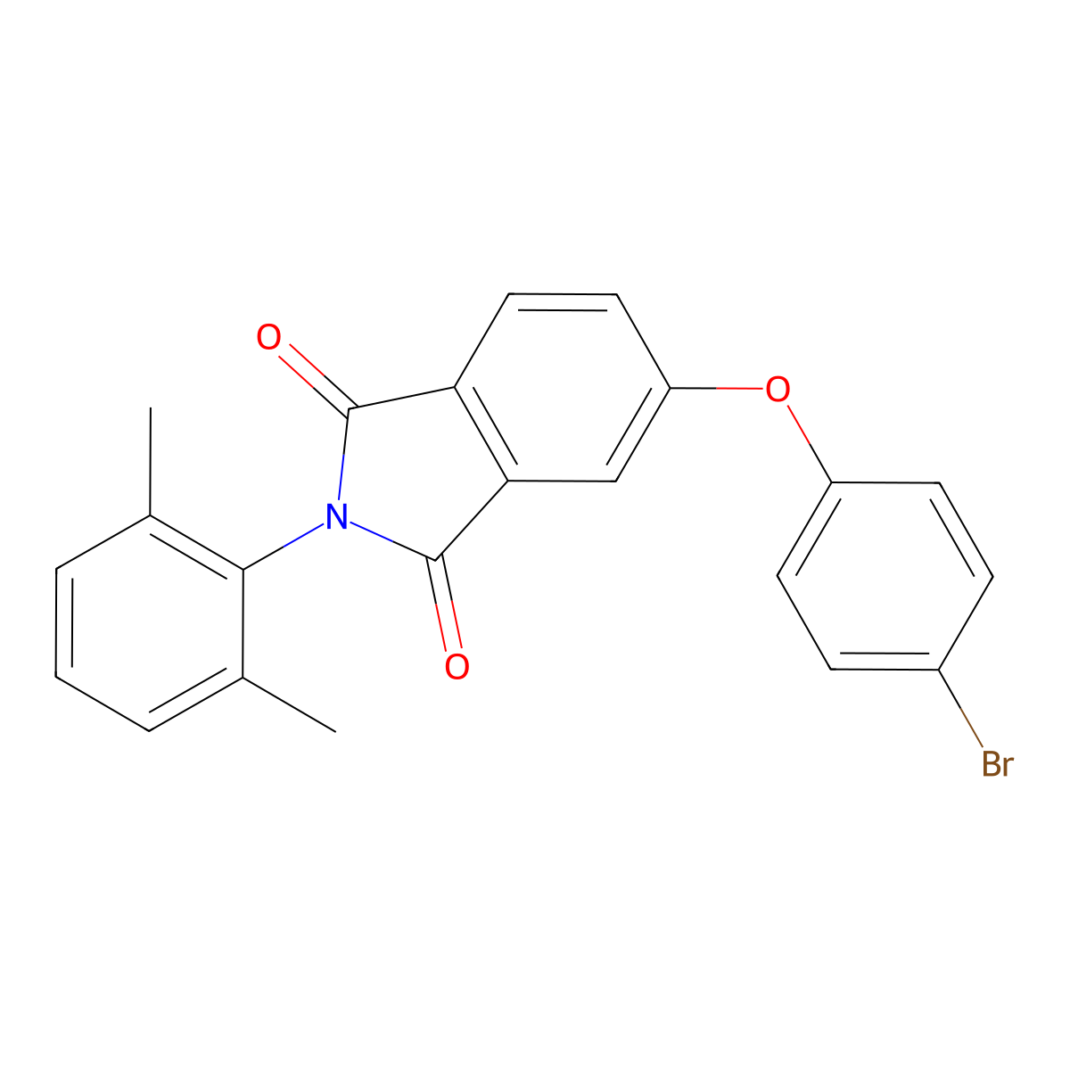 5-(4-bromophenoxy)-2-(2,6-dimethylphenyl)-1H-isoindole-1,3(2H)-dione molecular structure, CAS 664975-01-3