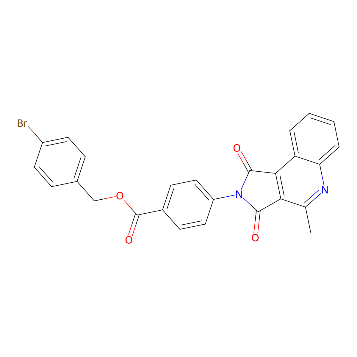 4-bromobenzyl 4-(4-methyl-1,3-dioxo-1,3-dihydro-2H-pyrrolo[3,4-c]quinolin-2-yl)benzoate molecular structure, CAS 664975-45-5