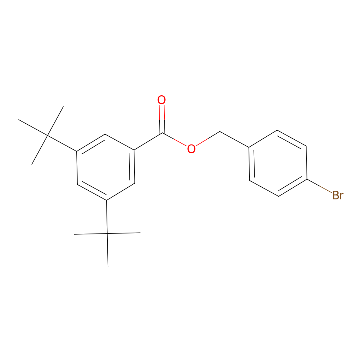 (4-Bromophenyl)methyl 3,5-ditert-butylbenzoate molecular structure, CAS 664975-59-1
