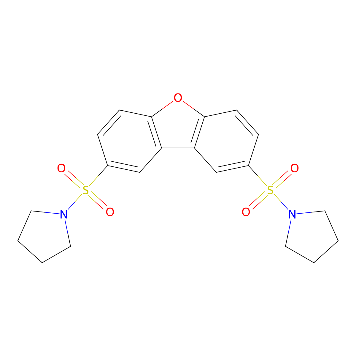 1-(8-Pyrrolidin-1-ylsulfonyldibenzofuran-2-yl)sulfonylpyrrolidine molecular structure, CAS 664975-69-3