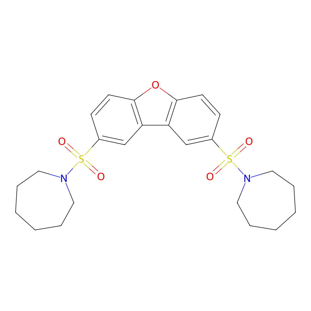 1-[8-(Azepan-1-ylsulfonyl)dibenzofuran-2-yl]sulfonylazepane molecular structure, CAS 664975-71-7