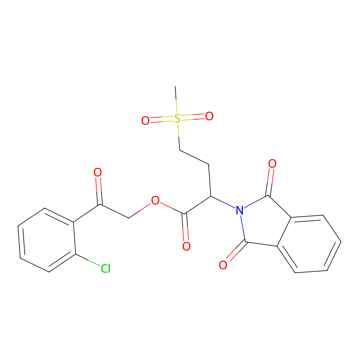 2-(2-chlorophenyl)-2-oxoethyl 2-(1,3-dioxo-1,3-dihydro-2H-isoindol-2-yl)-4-(methylsulfonyl)butanoate molecular structure, CAS 664975-82-0