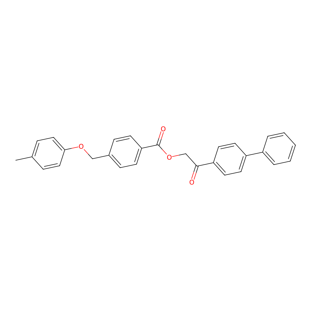 2-[1,1'-Biphenyl]-4-yl-2-oxoethyl 4-[(4-methylphenoxy)methyl]benzoate molecular structure, CAS 664975-95-5