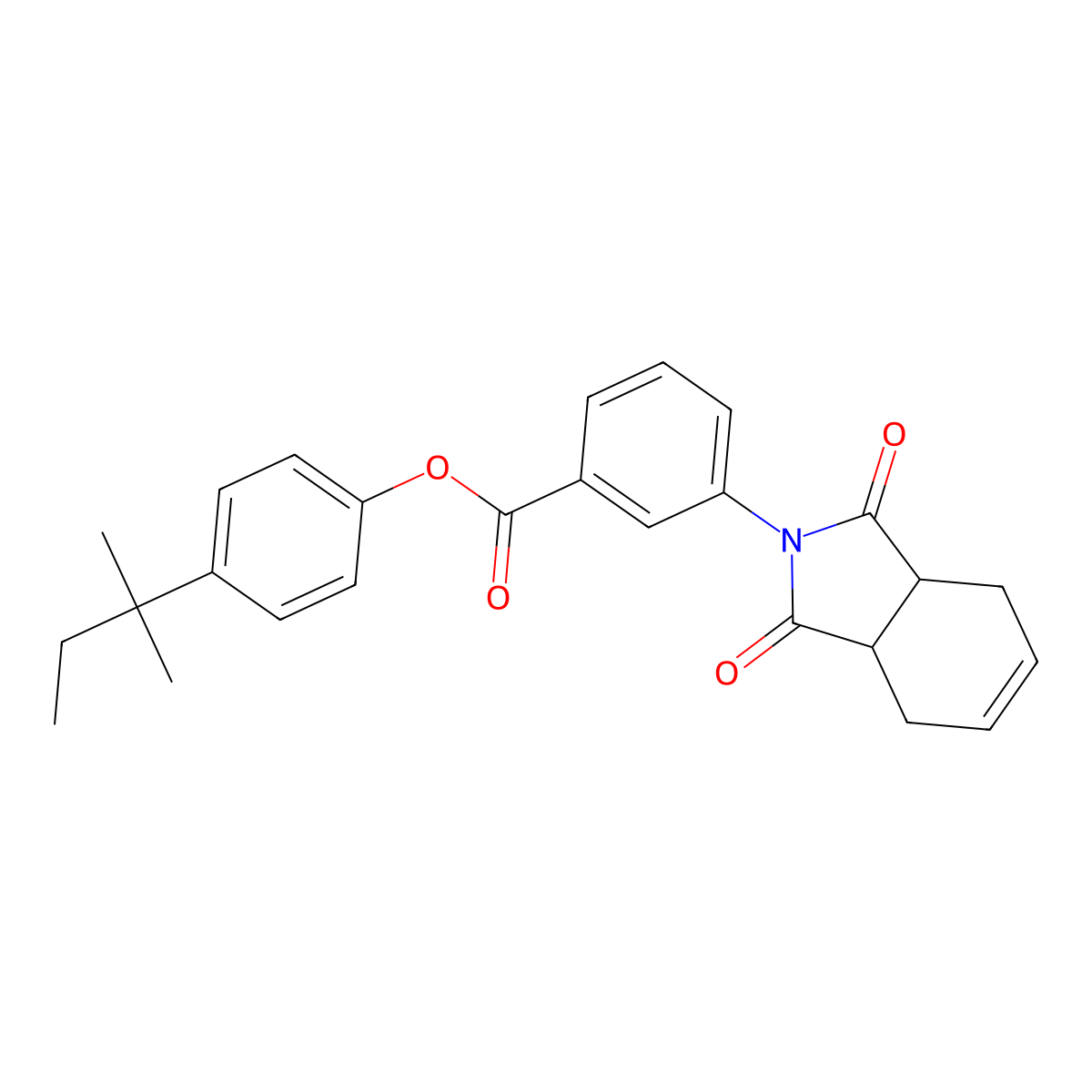 4-tert-pentylphenyl 3-(1,3-dioxo-1,3,3a,4,7,7a-hexahydro-2H-isoindol-2-yl)benzoate molecular structure, CAS 664975-98-8
