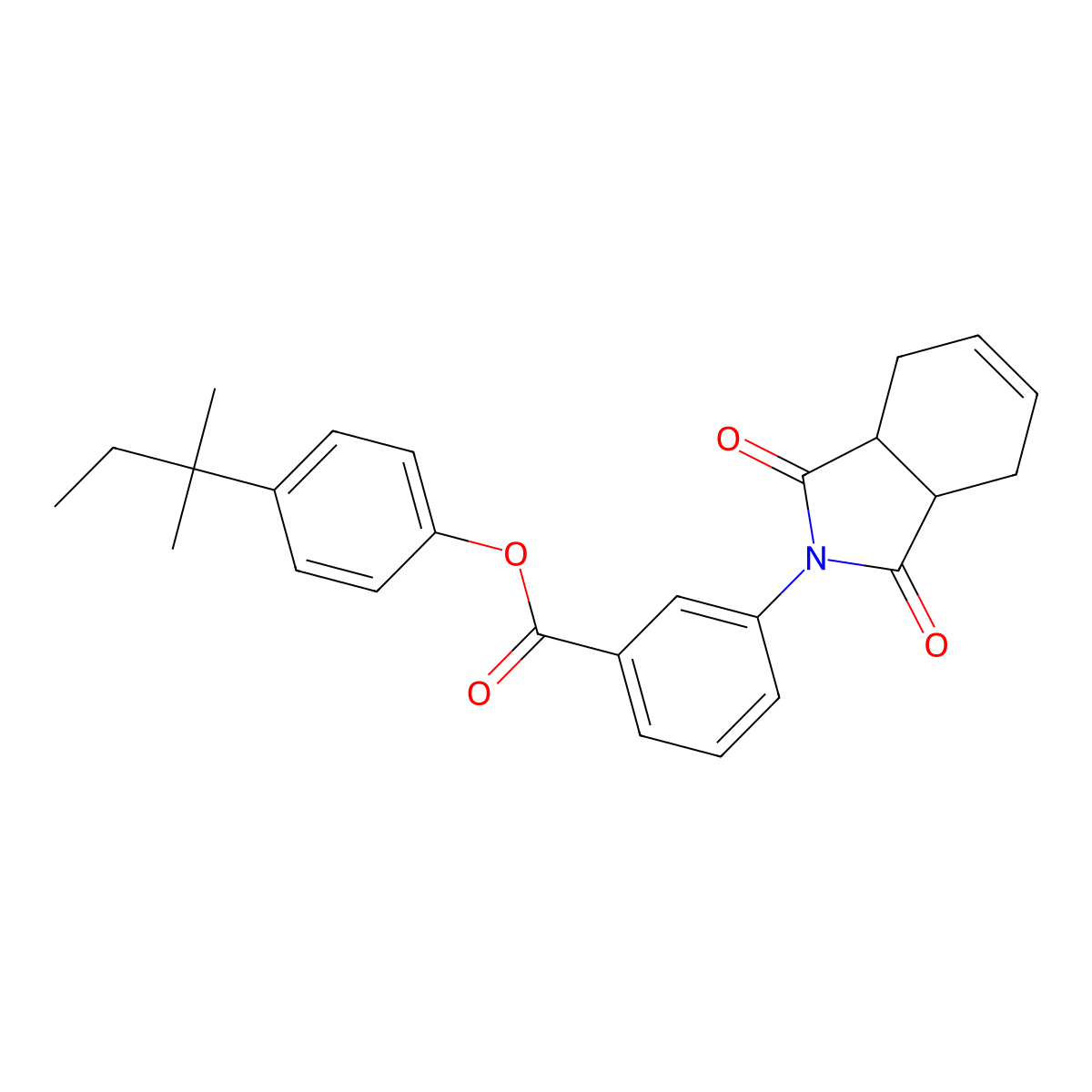 4-tert-pentylphenyl 3-(1,3-dioxo-1,3,3a,4,7,7a-hexahydro-2H-isoindol-2-yl)benzoate molecular structure, CAS 664975-98-8