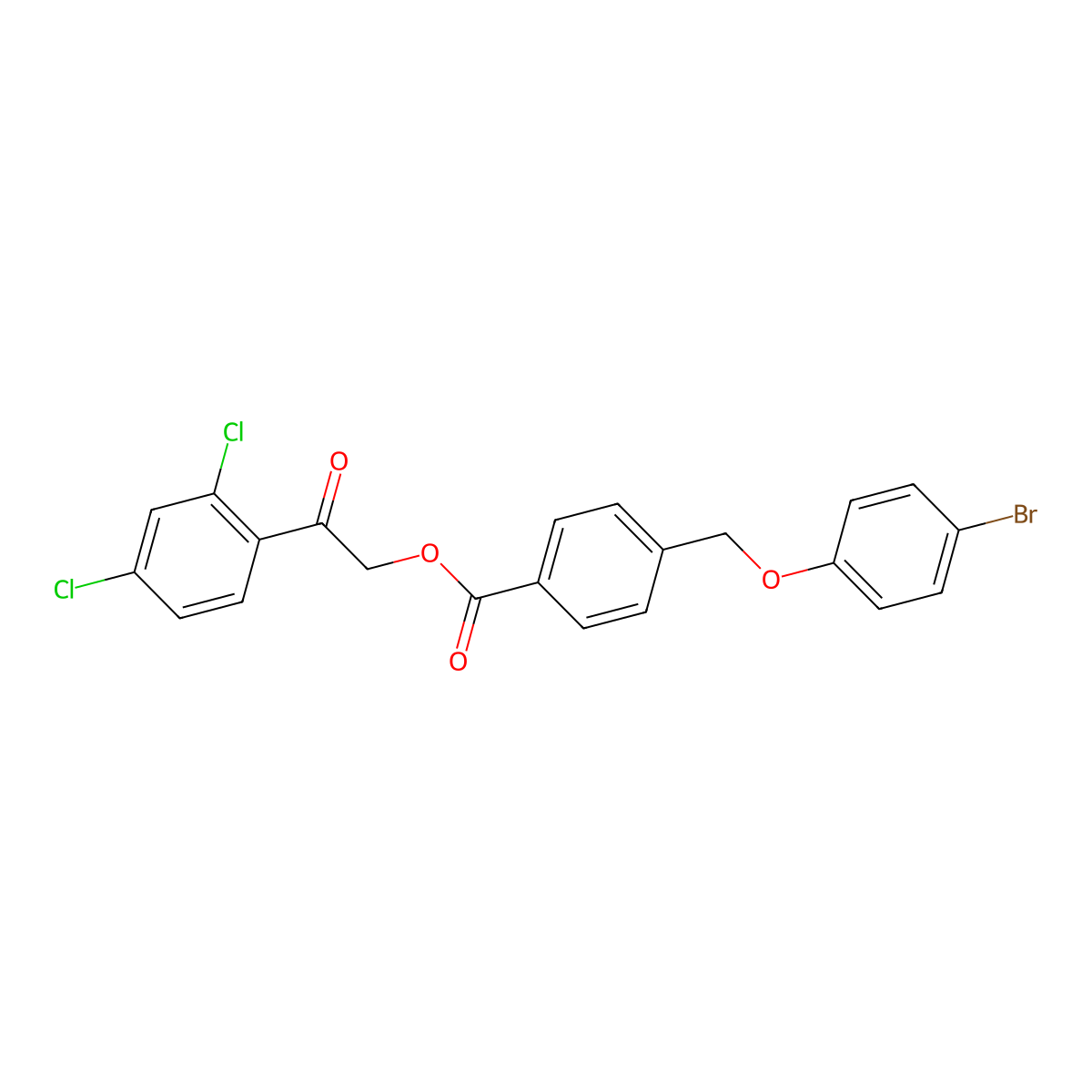 2-(2,4-Dichlorophenyl)-2-oxoethyl 4-[(4-bromophenoxy)methyl]benzoate molecular structure, CAS 664976-06-1