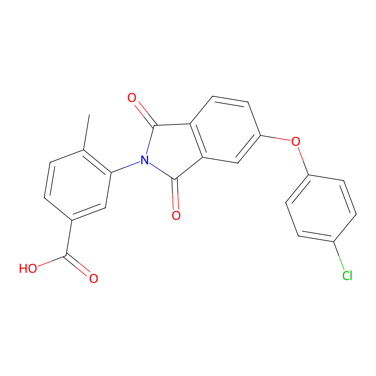 3-[5-(4-chlorophenoxy)-1,3-dioxo-1,3-dihydro-2H-isoindol-2-yl]-4-methylbenzoic acid molecular structure, CAS 664976-09-4
