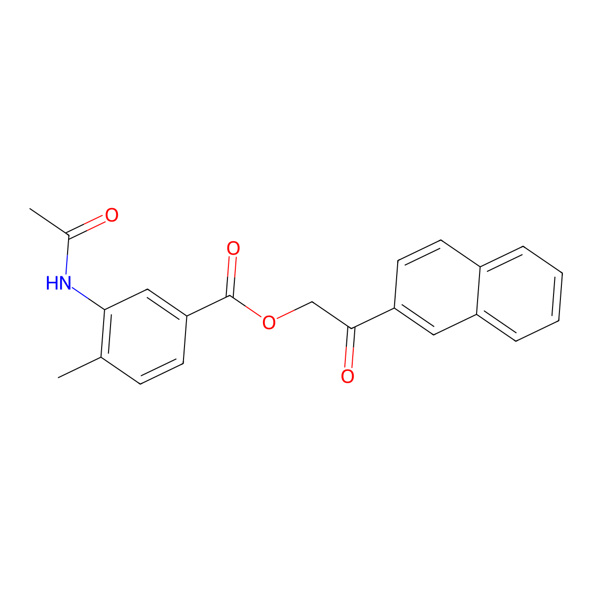 2-(2-Naphthyl)-2-oxoethyl 3-(acetylamino)-4-methylbenzoate molecular structure, CAS 664976-25-4