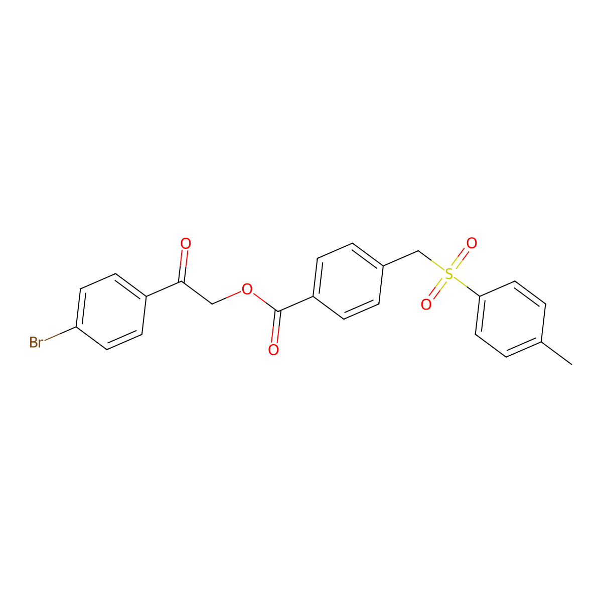 2-(4-Bromophenyl)-2-oxoethyl 4-{[(4-methylphenyl)sulfonyl]methyl}benzoate molecular structure, CAS 664976-39-0
