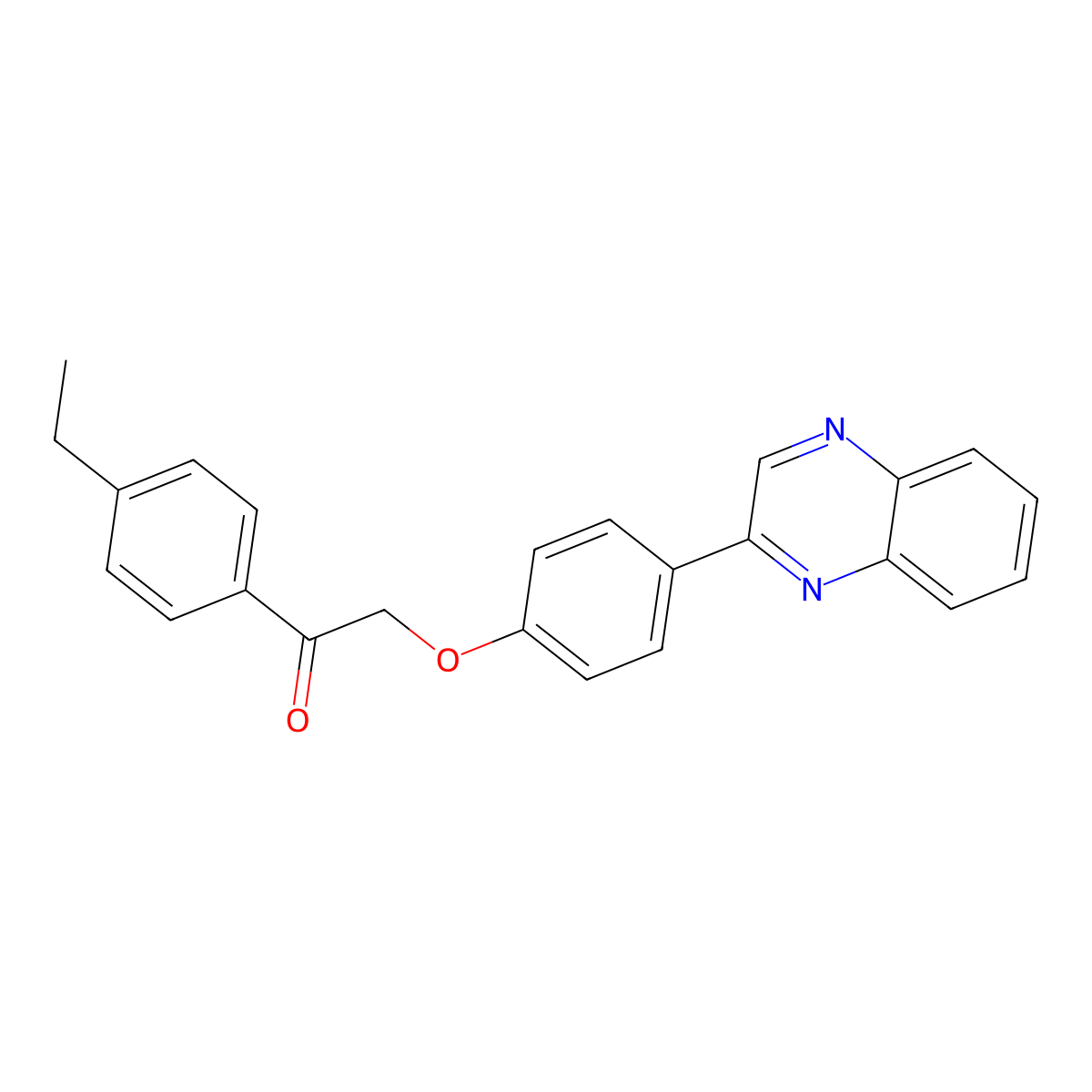 1-(4-Ethylphenyl)-2-(4-quinoxalin-2-ylphenoxy)ethanone molecular structure, CAS 664976-66-3