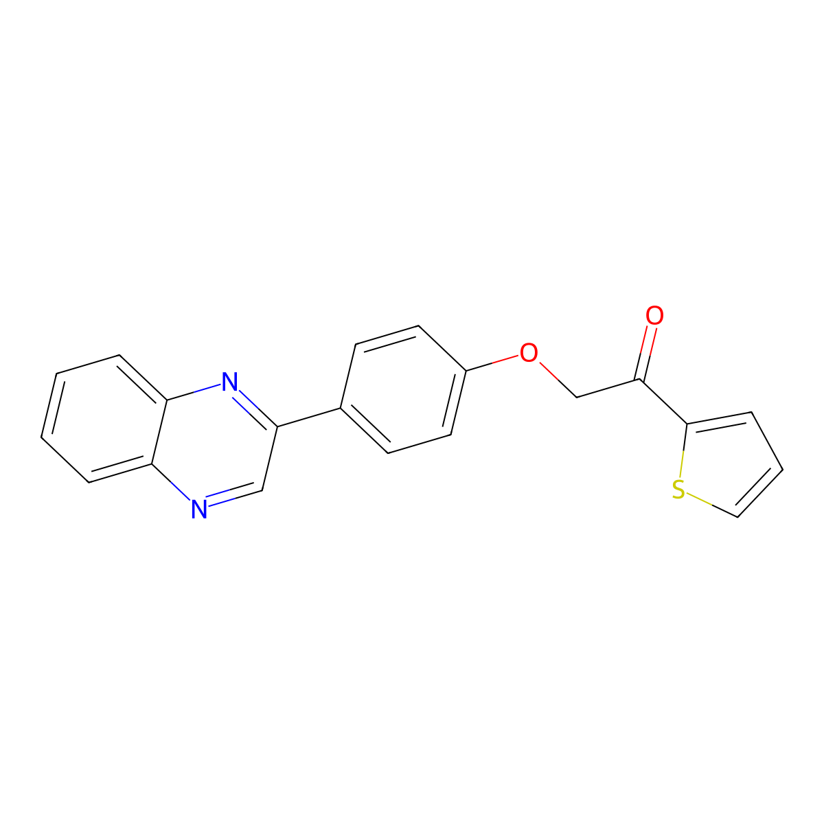 2-[4-(2-Quinoxalinyl)phenoxy]-1-(2-thienyl)ethanone molecular structure, CAS 664976-72-1