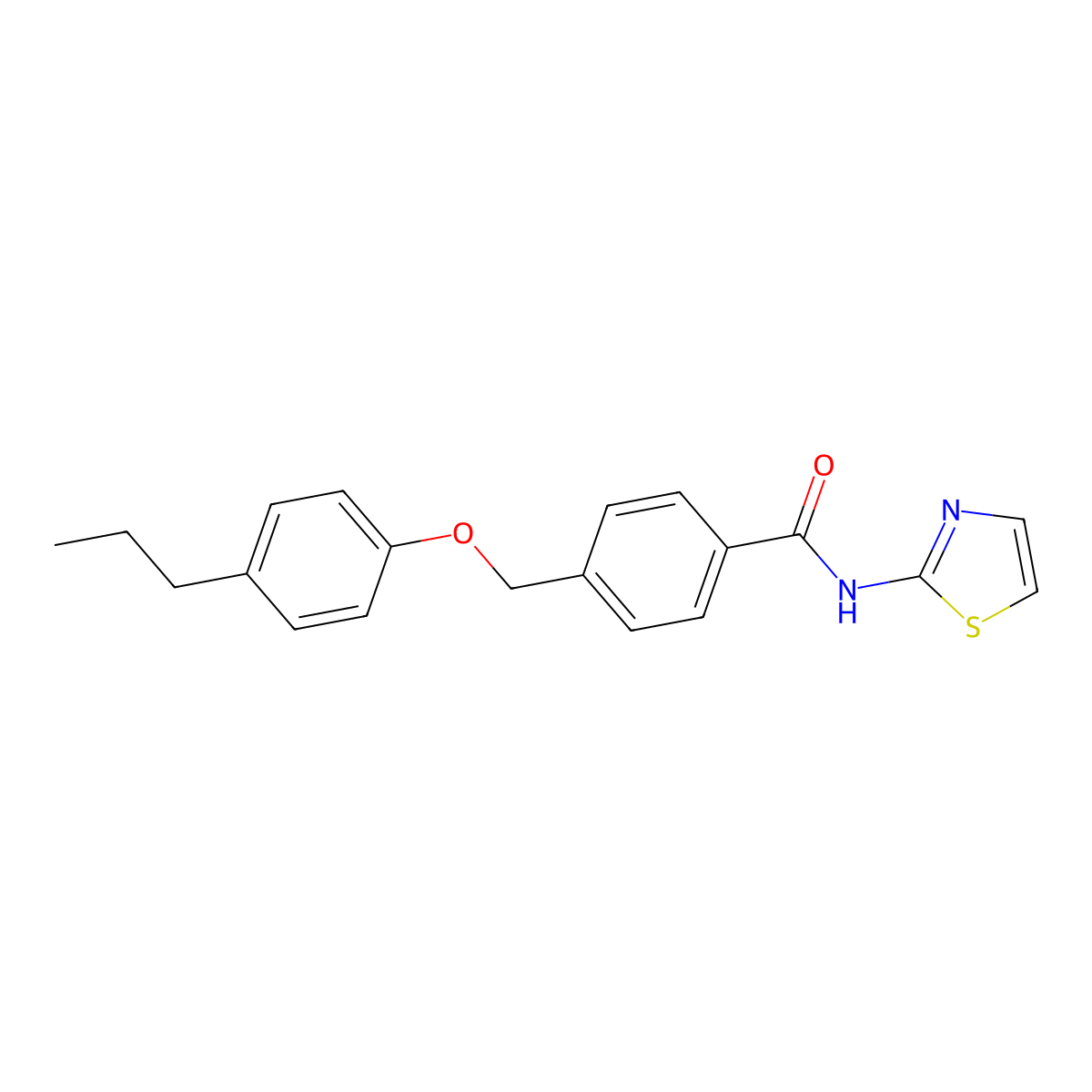 4-[(4-propylphenoxy)methyl]-N-(1,3-thiazol-2-yl)benzamide molecular structure, CAS 664978-04-5