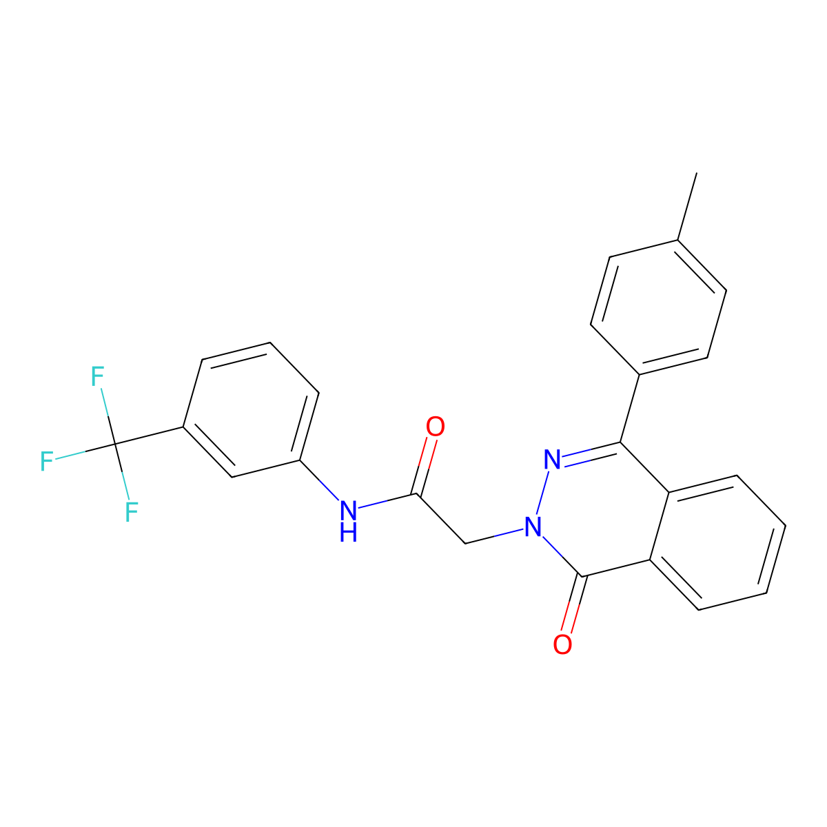 2-[4-(4-methylphenyl)-1-oxophthalazin-2-yl]-N-[3-(trifluoromethyl)phenyl]acetamide molecular structure, CAS 664978-35-2