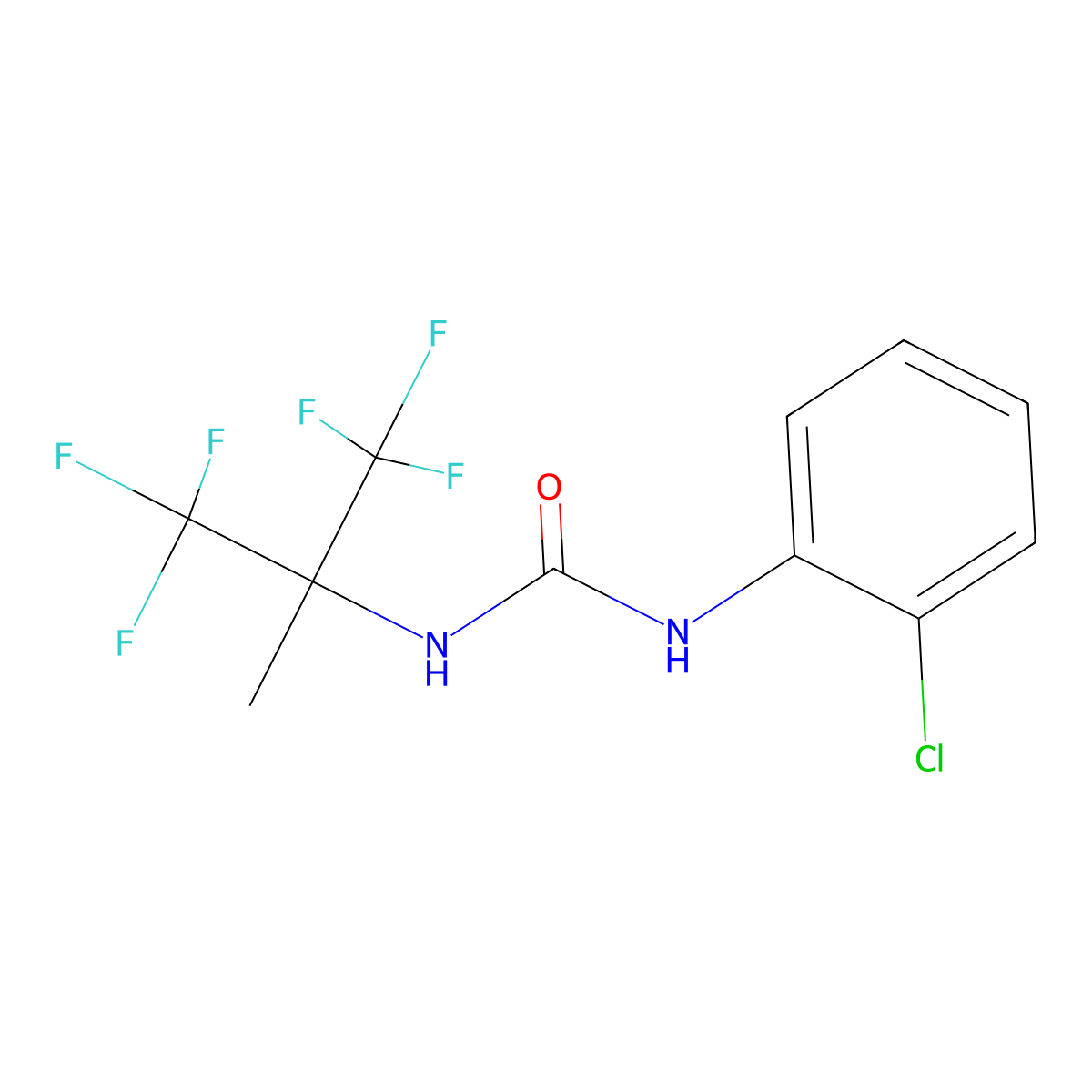 N-(2-chlorophenyl)-N'-[2,2,2-trifluoro-1-methyl-1-(trifluoromethyl)ethyl]urea molecular structure, CAS 664983-16-8
