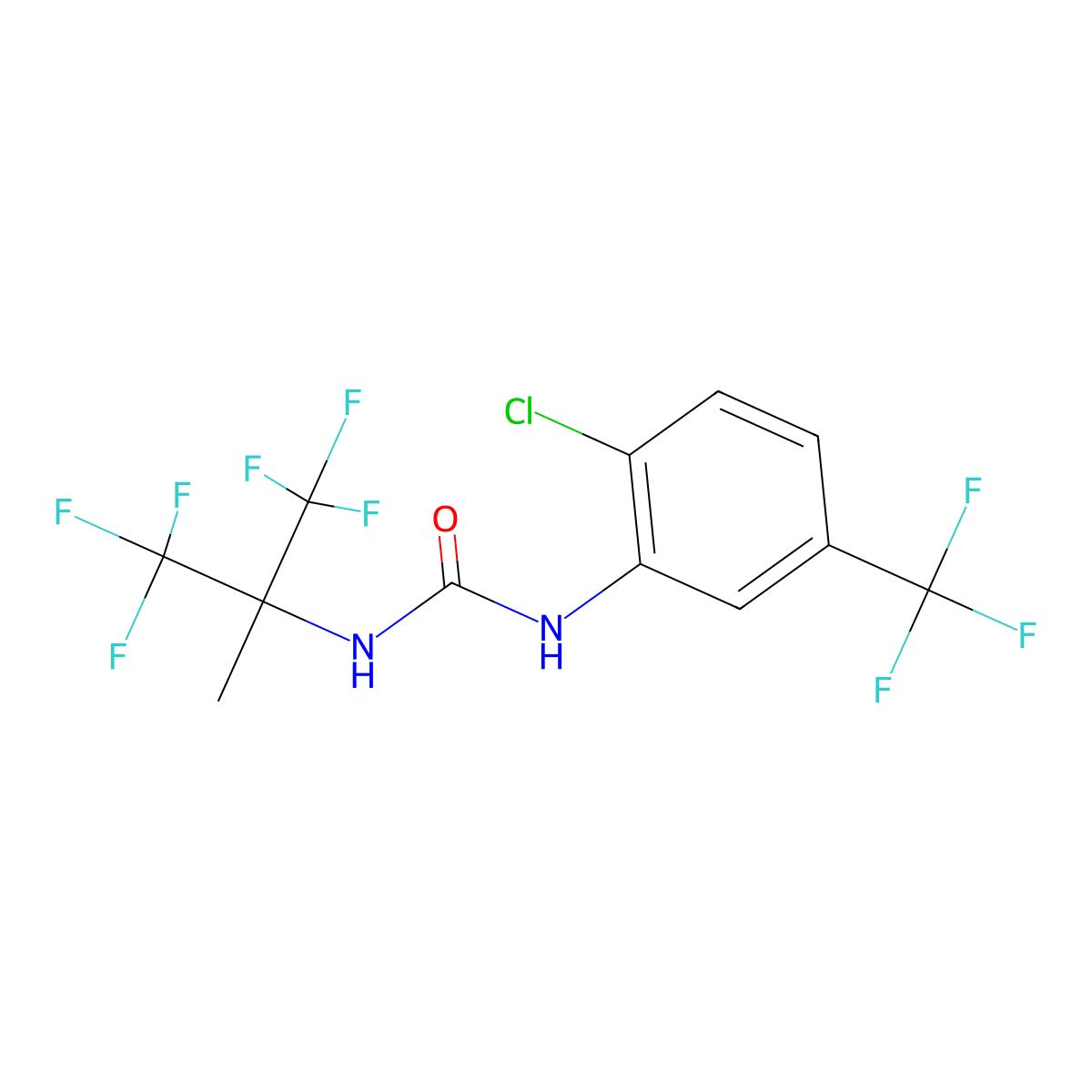 1-[2-Chloro-5-(trifluoromethyl)phenyl]-3-(1,1,1,3,3,3-hexafluoro-2-methylpropan-2-yl)urea molecular structure, CAS 664983-17-9