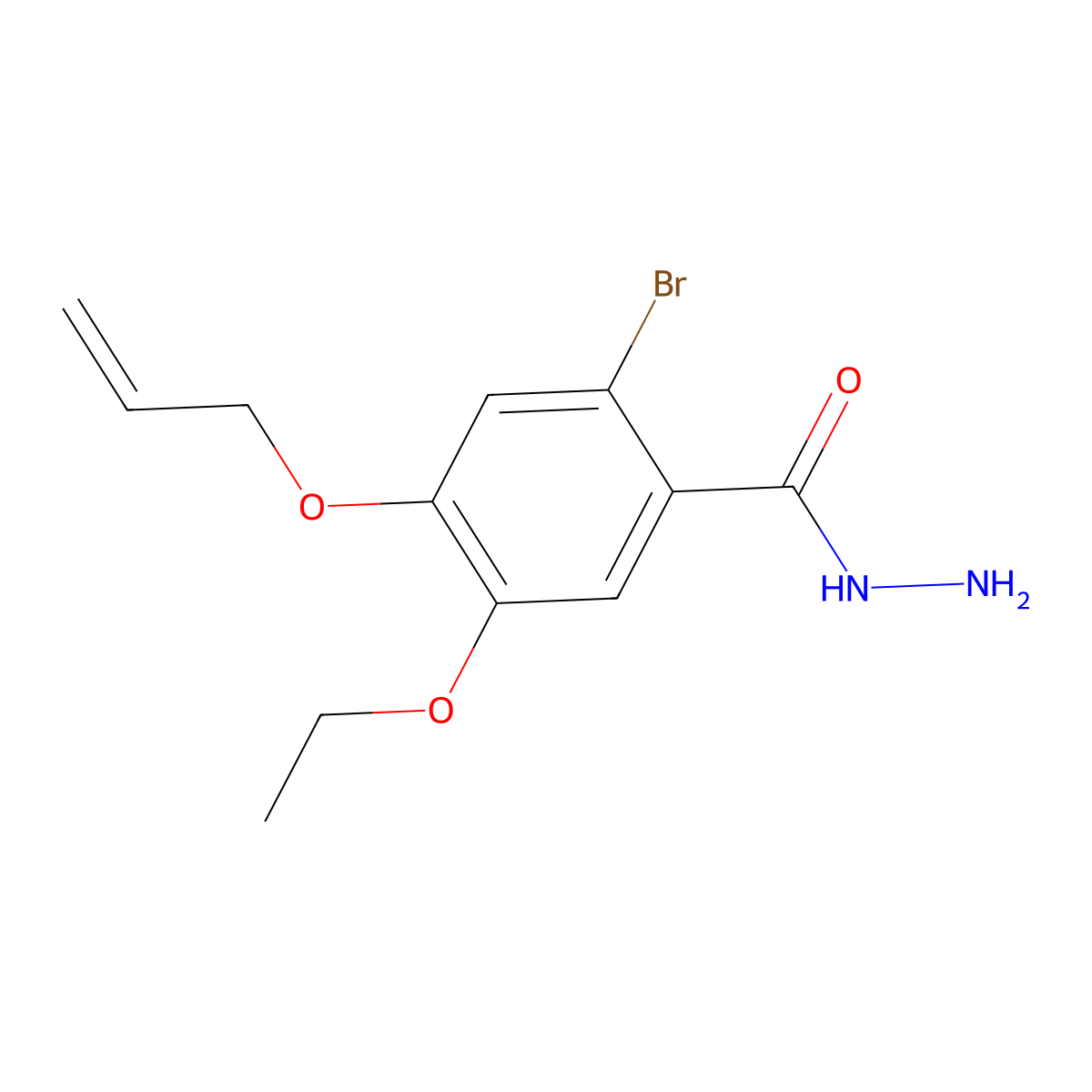 4-(Allyloxy)-2-bromo-5-ethoxybenzohydrazide molecular structure, CAS 664983-57-7