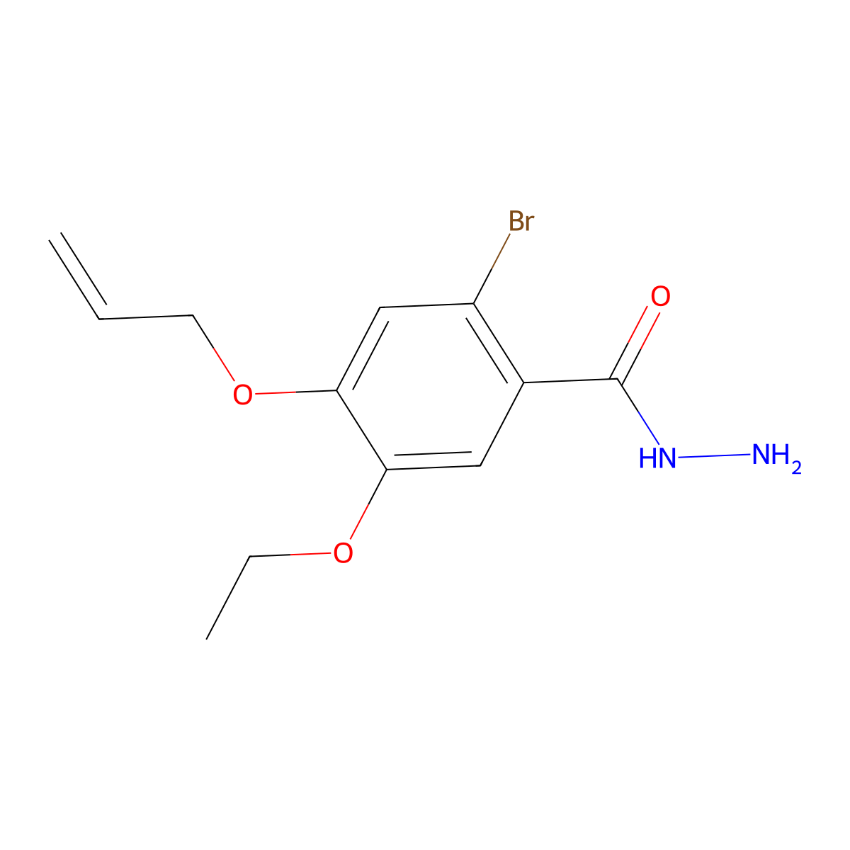 4-(Allyloxy)-2-bromo-5-ethoxybenzohydrazide molecular structure, CAS 664983-57-7