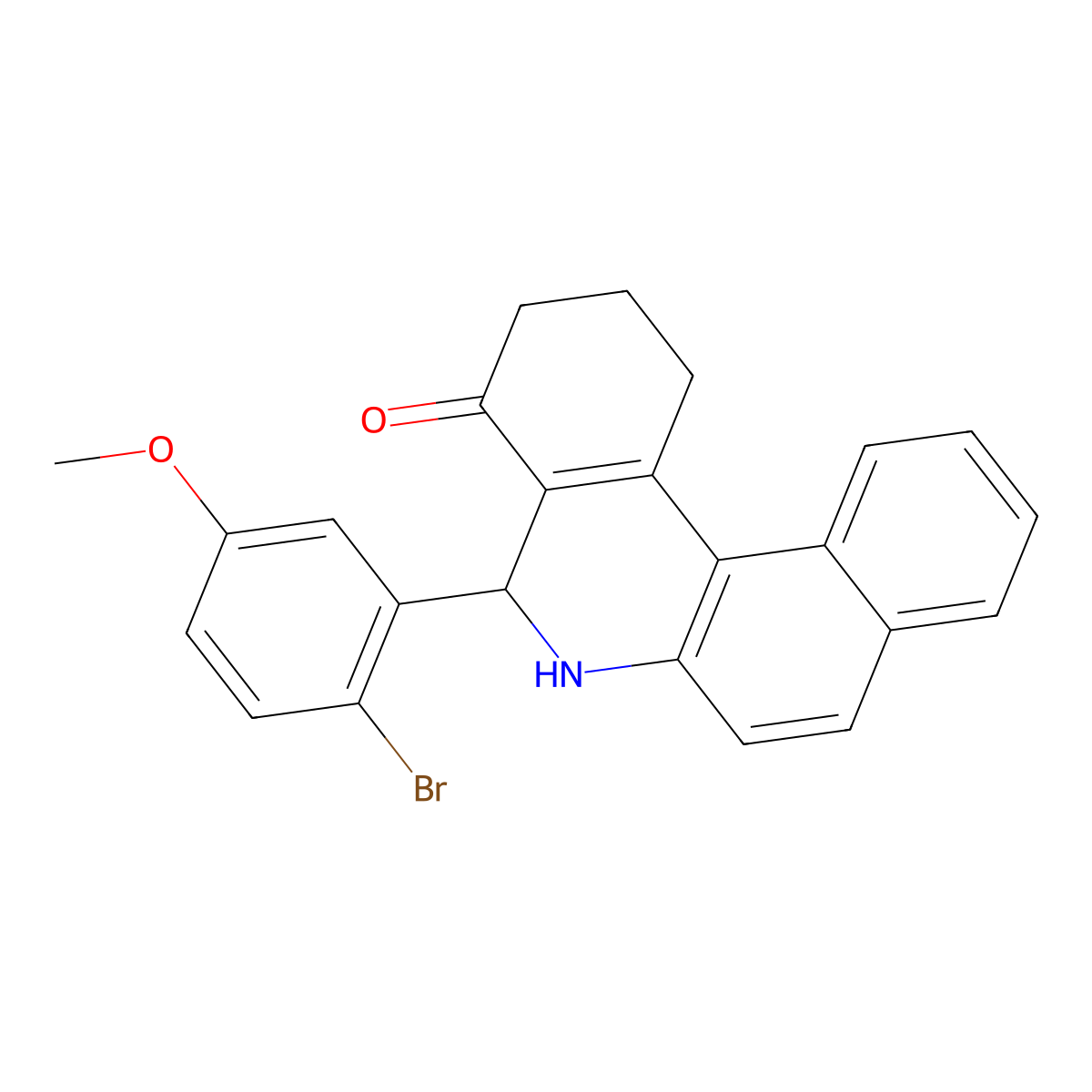 5-(2-bromo-5-methoxyphenyl)-2,3,5,6-tetrahydrobenzo[a]phenanthridin-4(1H)-one molecular structure, CAS 664984-66-1