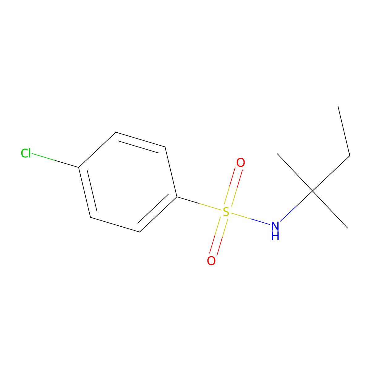 4-chloro-N-(2-methylbutan-2-yl)benzenesulfonamide molecular structure, CAS 664984-75-2