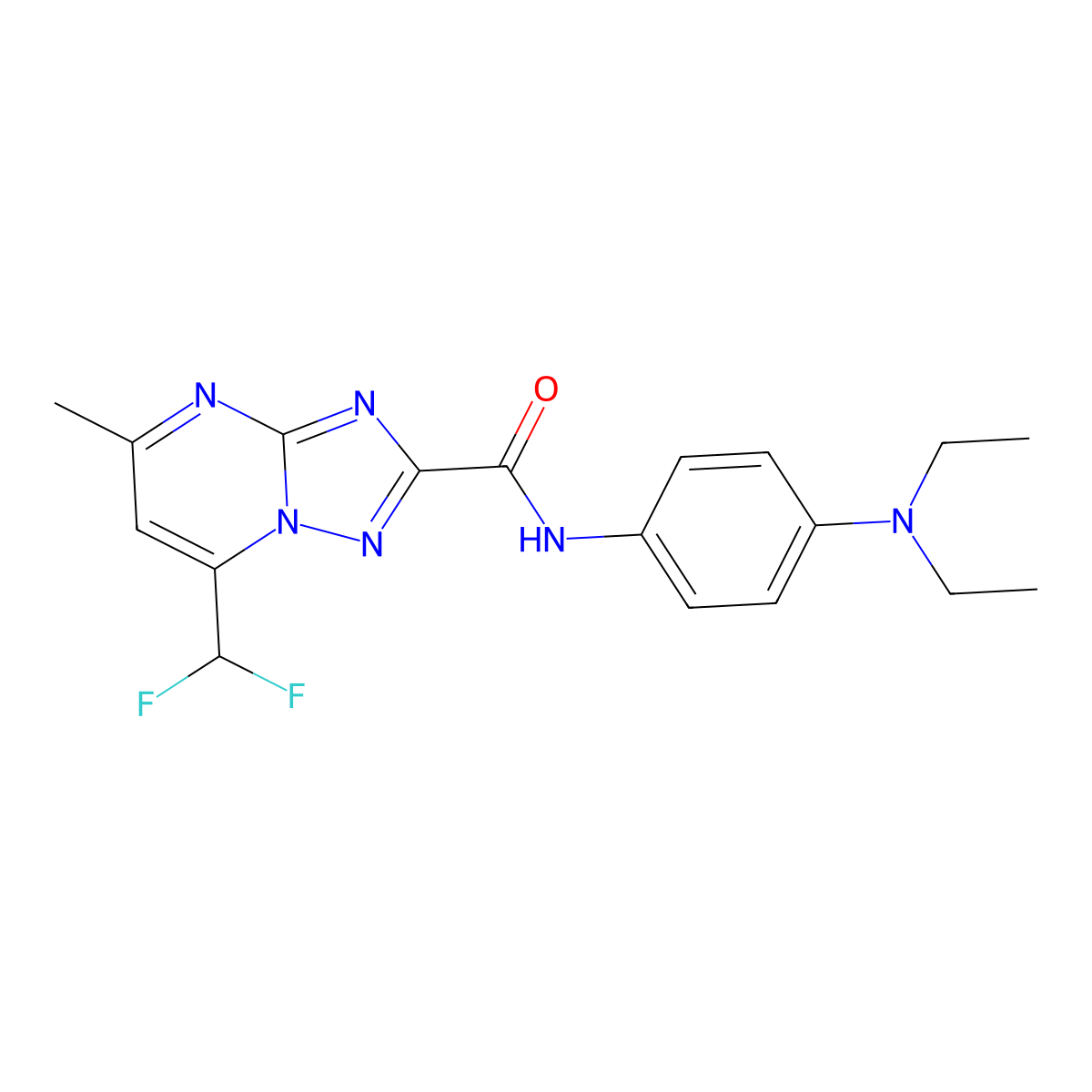 N-[4-(diethylamino)phenyl]-7-(difluoromethyl)-5-methyl-[1,2,4]triazolo[1,5-a]pyrimidine-2-carboxamide molecular structure, CAS 664985-05-1
