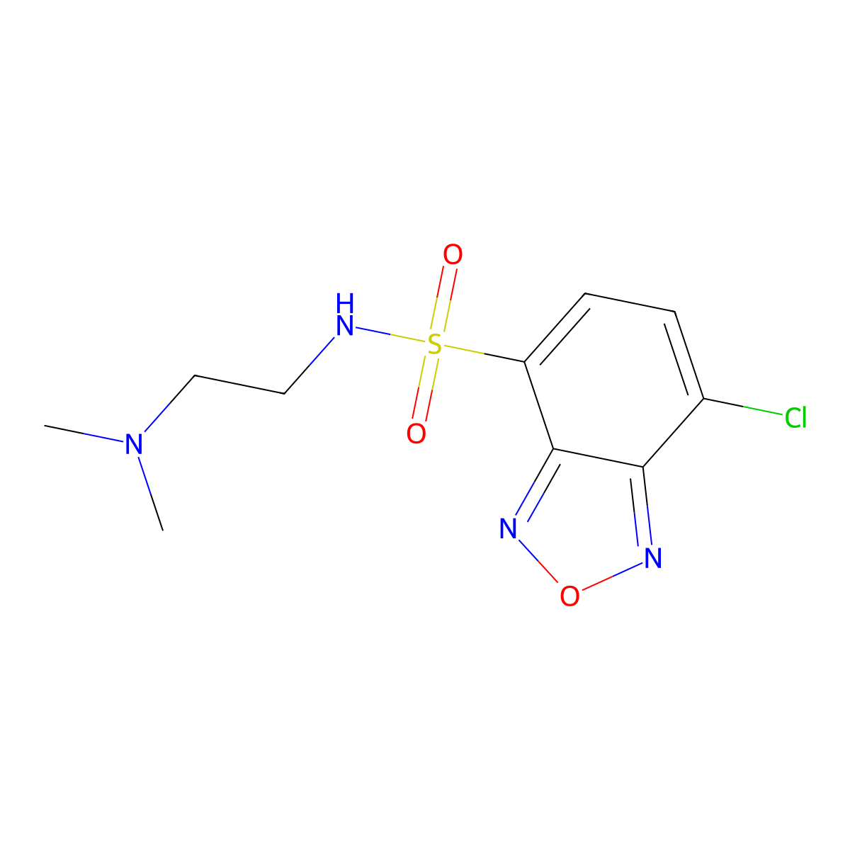 DAABD-Cl [=4-[2-(Dimethylamino)ethylaminosulfonyl]-7-chloro-2,1,3-benzoxadiazole] [for Proteome Analysis] molecular structure, CAS 664985-43-7