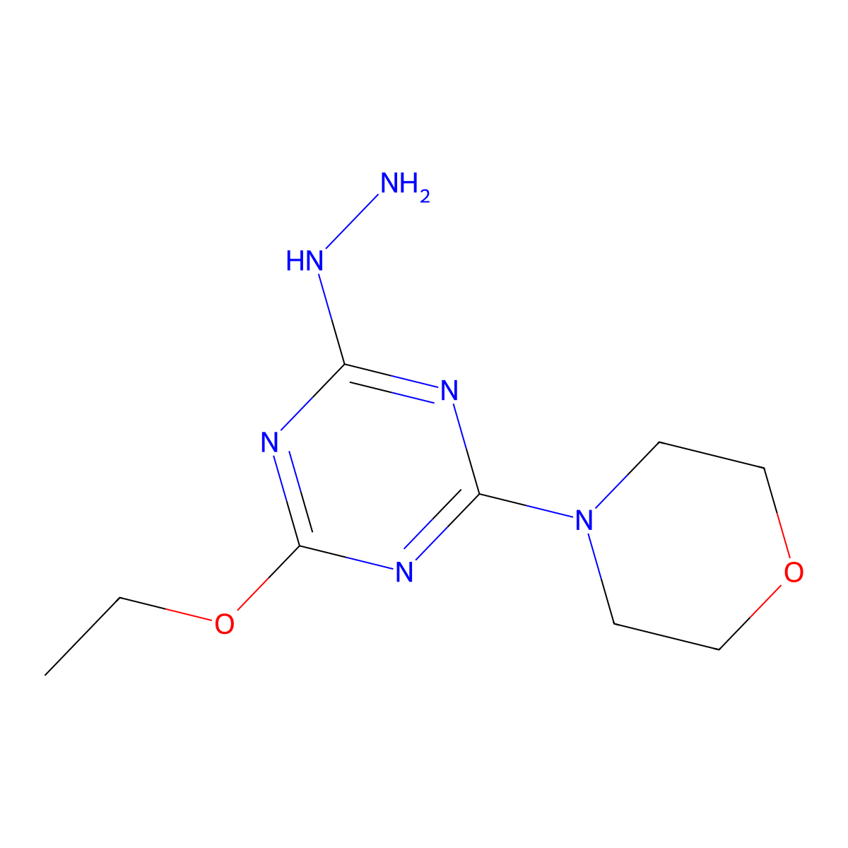 2-Ethoxy-4-hydrazinyl-6-(morpholin-4-yl)-1,3,5-triazine molecular structure, CAS 664987-61-5