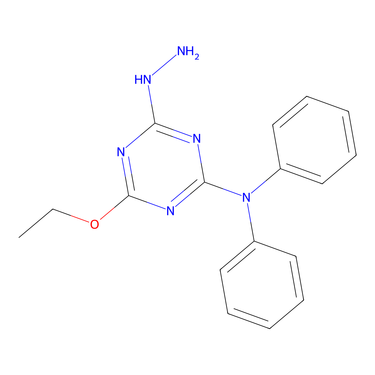 4-ethoxy-6-hydrazinyl-N,N-diphenyl-1,3,5-triazin-2-amine molecular structure, CAS 664987-66-0