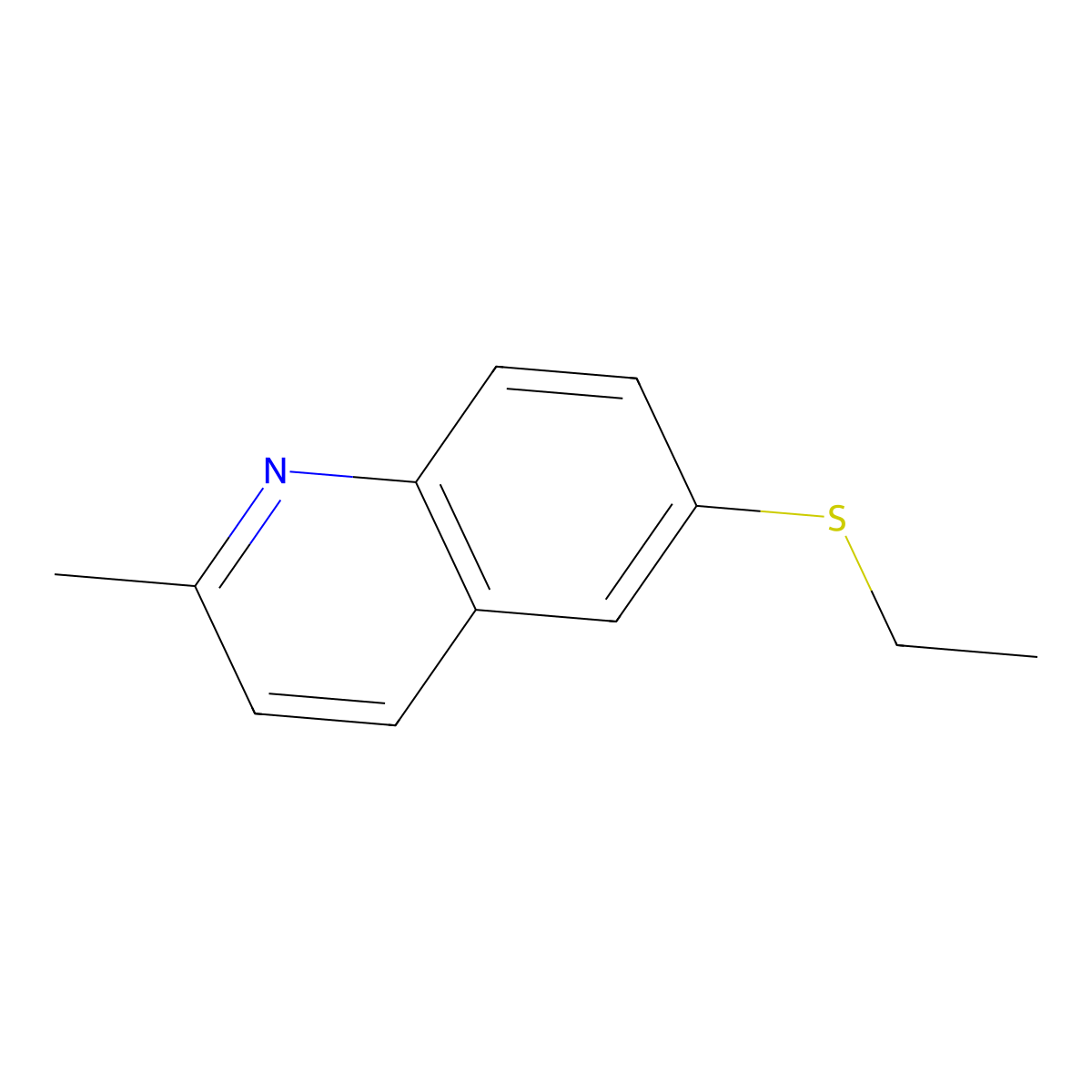 6-(Ethylthio)-2-methylquinoline molecular structure, CAS 664989-32-6